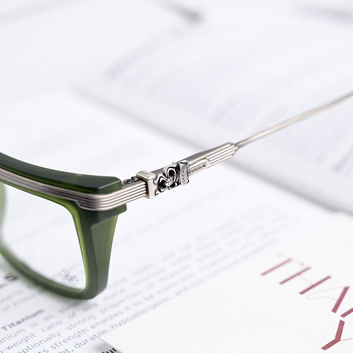Chrome Hearts CHROME HEARTS TRYDIXAGAIN MATTE DARK OLIVE/ AS GLASSES Size ONE SIZE - 3 Thumbnail