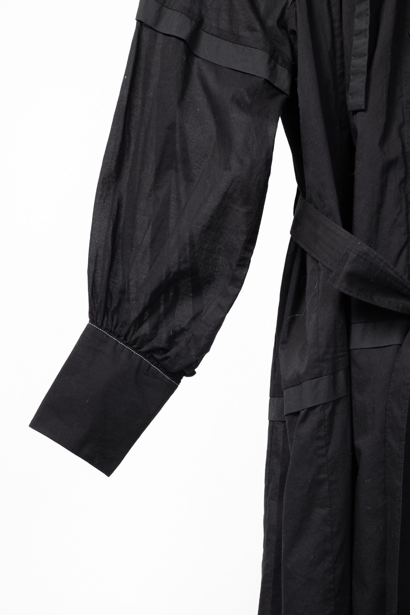 Proenza Schouler Proenza Schouler Black Poplin Buttoned Waist-Tie Midi Dress Size S / US 4 / IT 40 - 6 Thumbnail