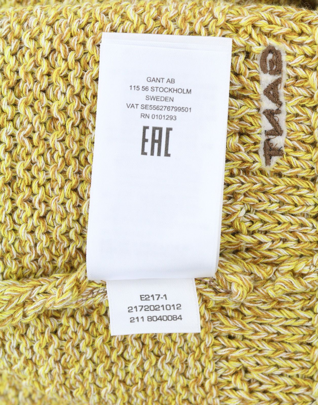 Gant TWISTED COLOR V-NECK XL Brimstone Yellow Knit Jumper 87252 Size US XL / EU 56 / 4 - 8 Thumbnail