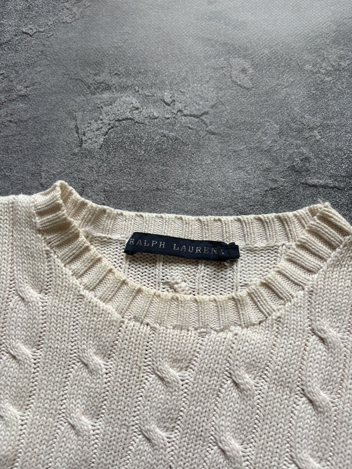 Polo Ralph Lauren Vintage Polo Ralph Lauren Luxury White Cable Knit Sweater Size S / US 4 / IT 40 - 6 Thumbnail