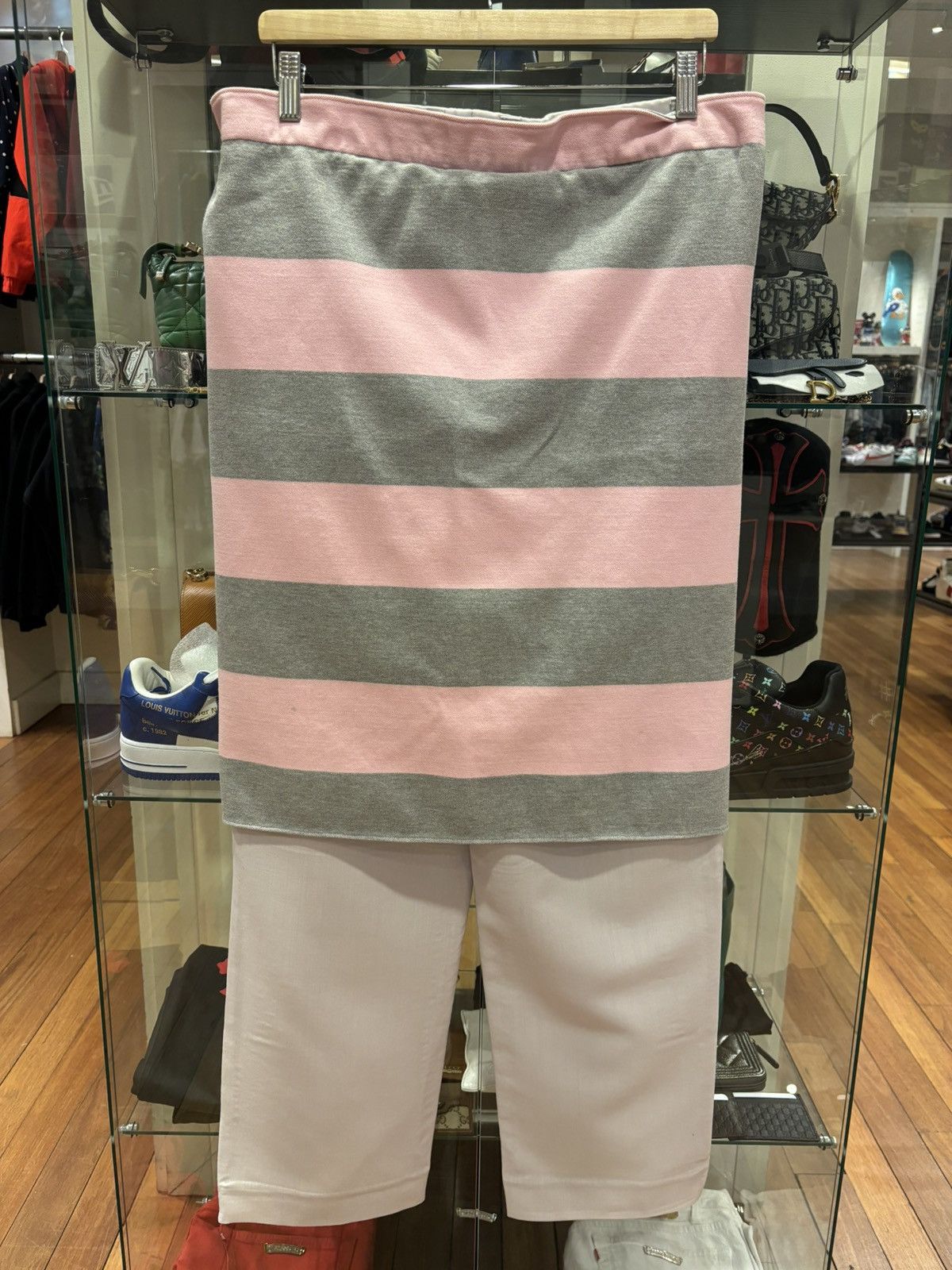 Burberry Burberry Men’s Light Pebble Grey Striped Skirt Pant Size US 31 - 2 Thumbnail