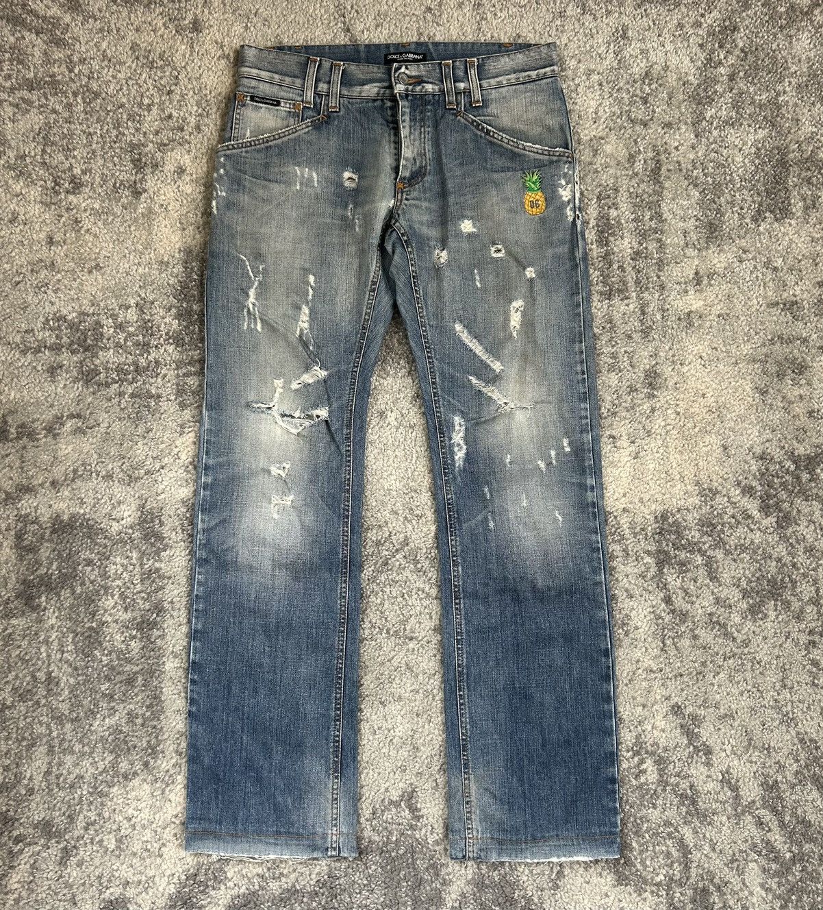 Jean Dolce & Gabbana Destroyed Girly Taille 44 - Occasion Très Bon état - Coton, Coupe Low Rise