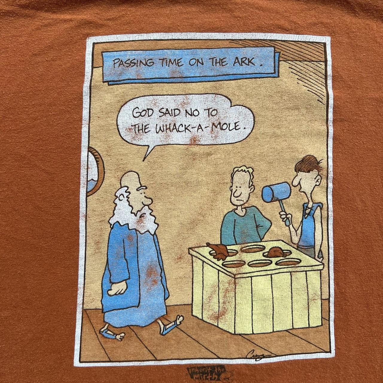 Vintage Crazy Vintage 2000s/Y2K Funny God Said No To Whack A Mole Noah’s Ark inherit the mirth Orange t shirt Size US M / EU 48-50 / 2 - 4 Thumbnail