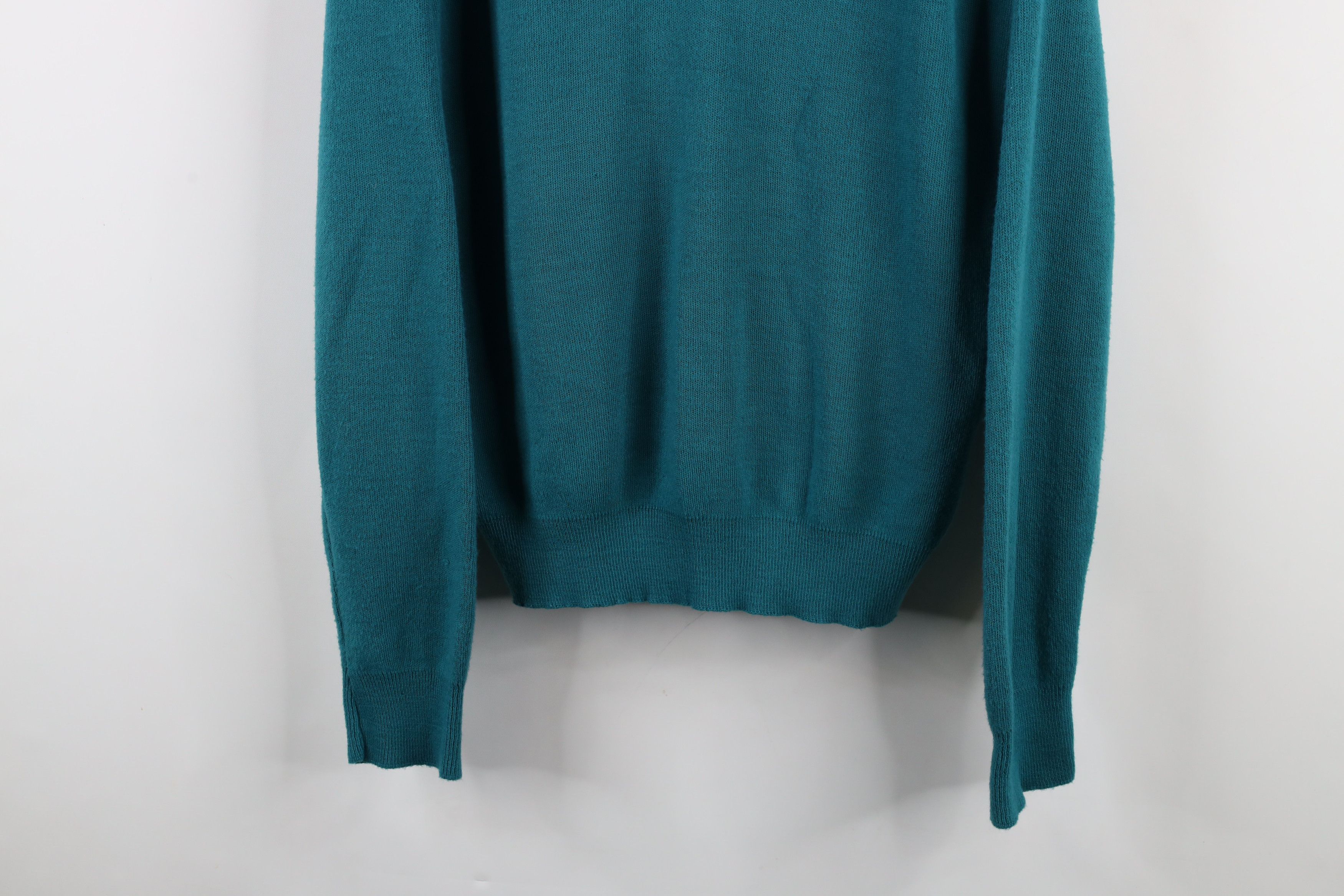 Vintage Vintage 70s Streetwear Knit V-Neck Sweater Teal Acrylic USA Size US XL / EU 56 / 4 - 3 Thumbnail