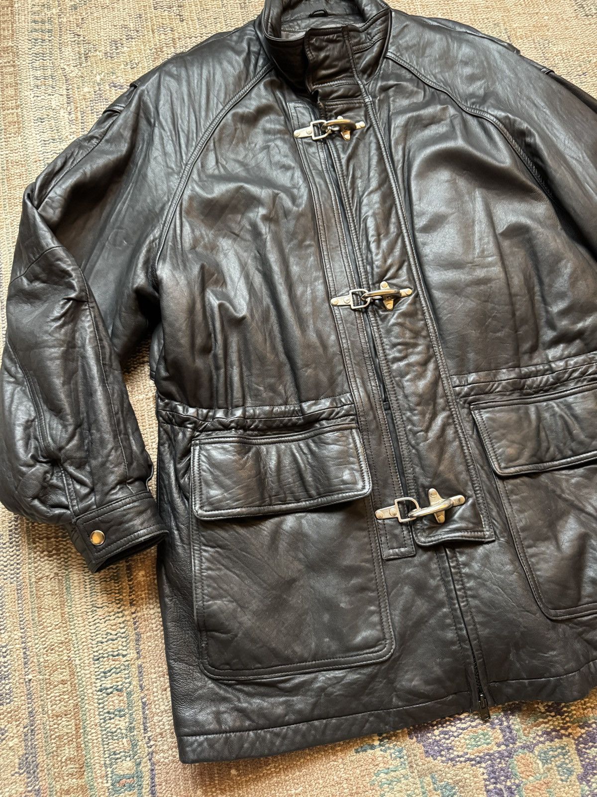 Tannery West Vintage Tannery West fireman clasp leather coat Size US XL / EU 56 / 4 - 2 Thumbnail