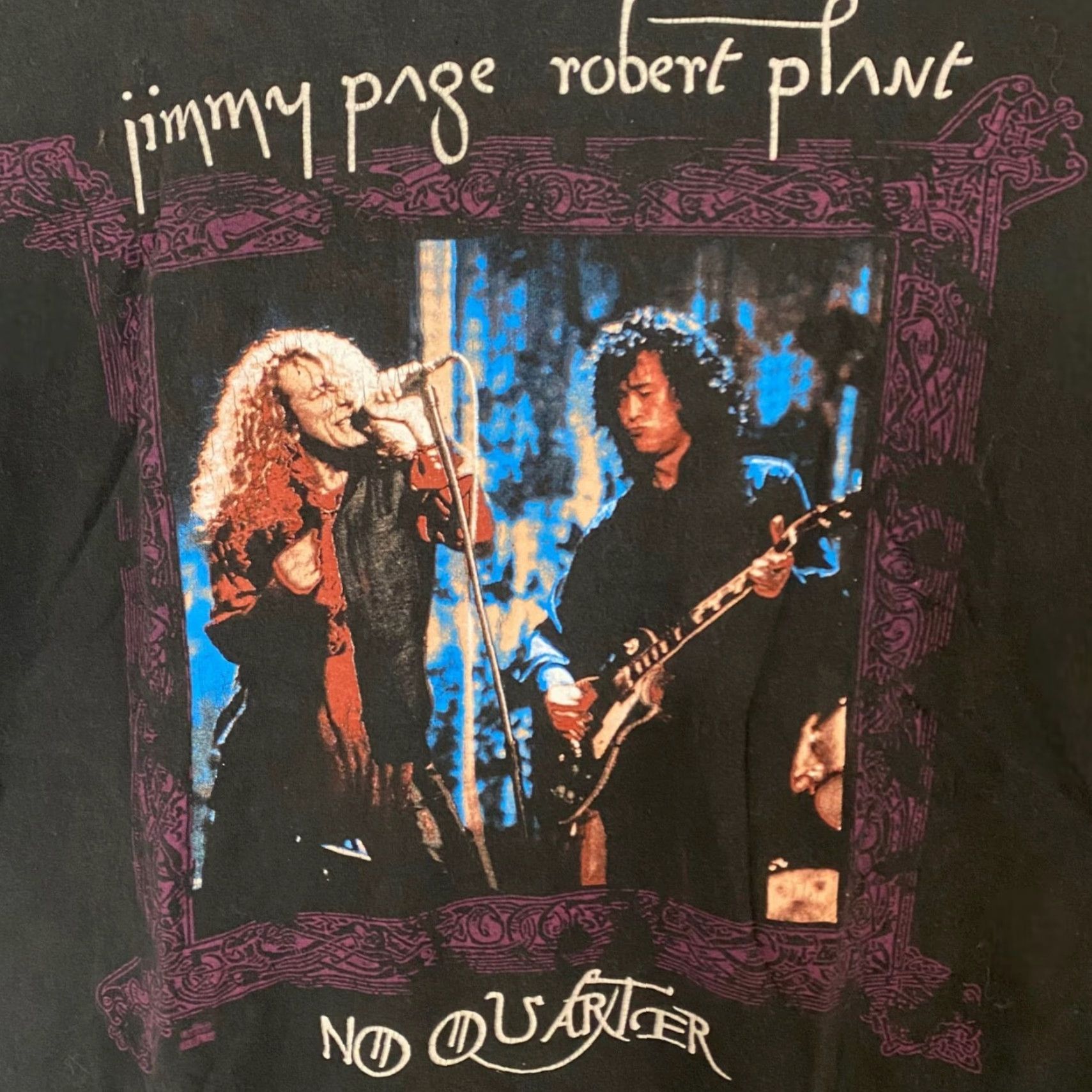 Vintage VINTAGE Jimmy Page Robert Plant No Quarter World Tour T Shirt Mens Large L Black 1995 90s Music Rock Tour Mens Tshirt Vintage Double-Sided Size US L / EU 52-54 / 3 - 6 Thumbnail