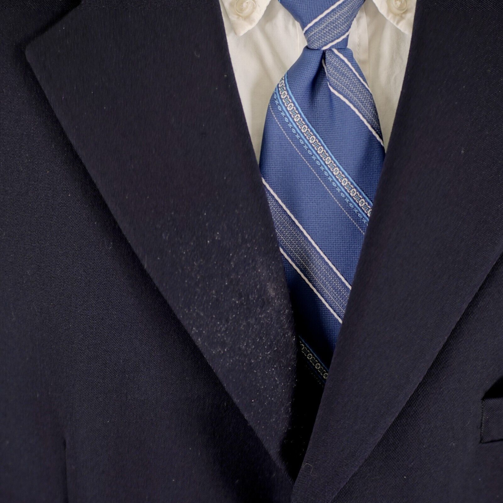 Brandini DAMAGED Brandini Filene's Wool Blue 3 Button Blazer 44L Tagg Size 44L - 2 Thumbnail