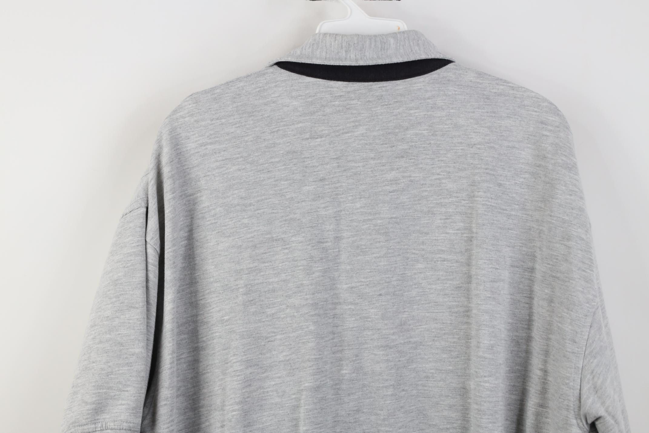 Vintage Vintage 90s Streetwear Ribbed Knit Pullover Polo Shirt Gray Size US L / EU 52-54 / 3 - 12 Thumbnail