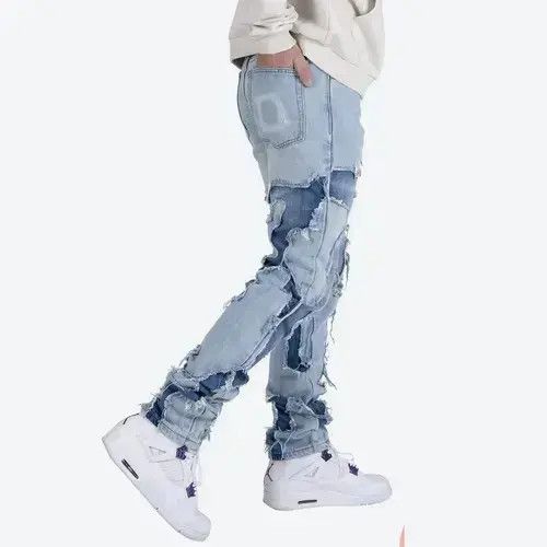 Japanese Brand × Jean High Street Vibe Style Patchwork Frayed Jeans Pants Size US 32 / EU 48 - 4 Thumbnail
