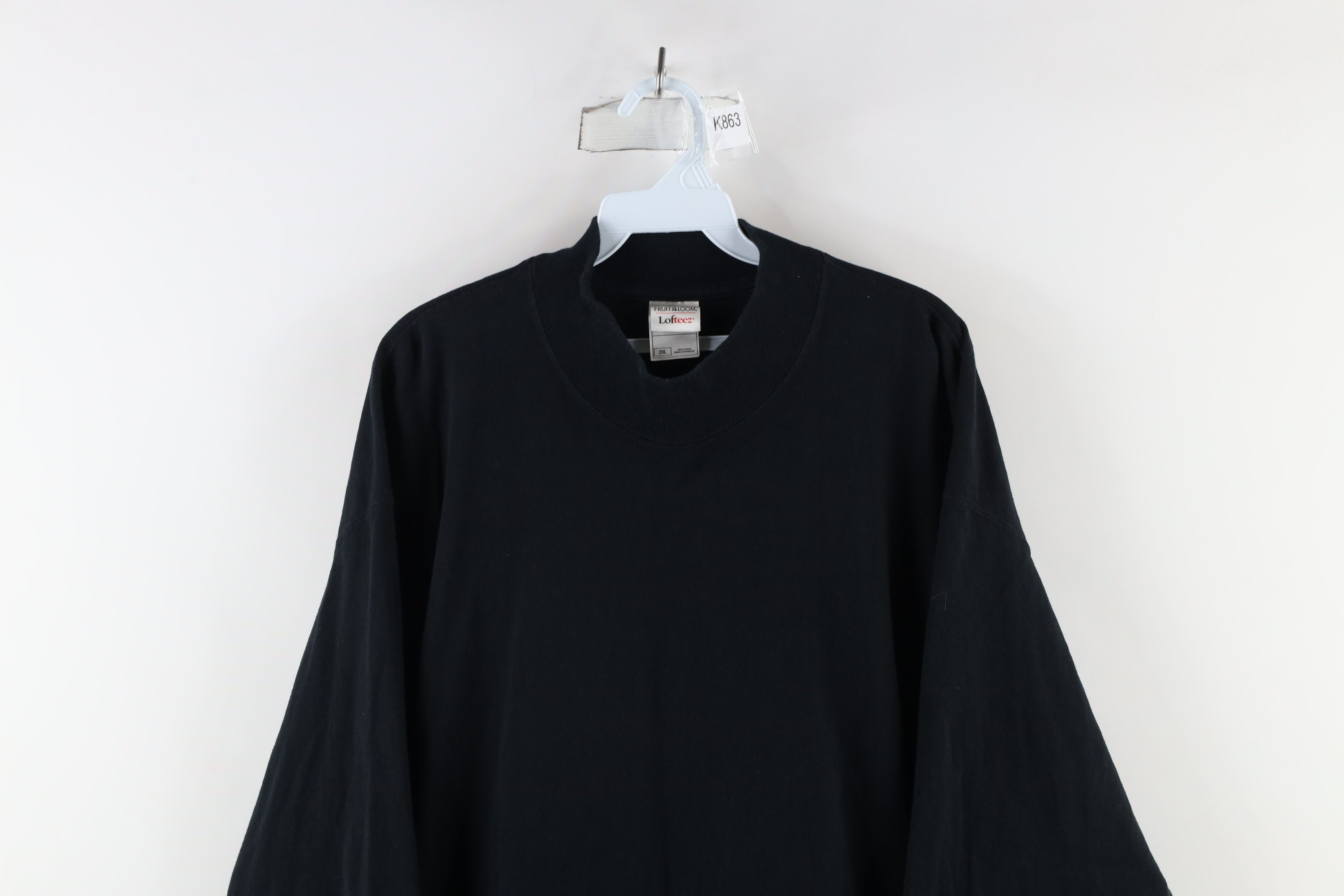 Vintage Vintage 90s Streetwear Blank Long Sleeve Mock Neck T-Shirt Size US XXL / EU 58 / 5 - 2 Thumbnail