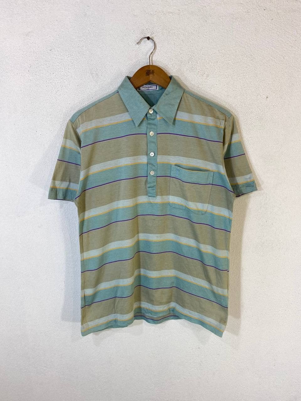 Vintage vintage yves saint laurent striped polo tee nice design Size US M / EU 48-50 / 2 - 1 Thumbnail