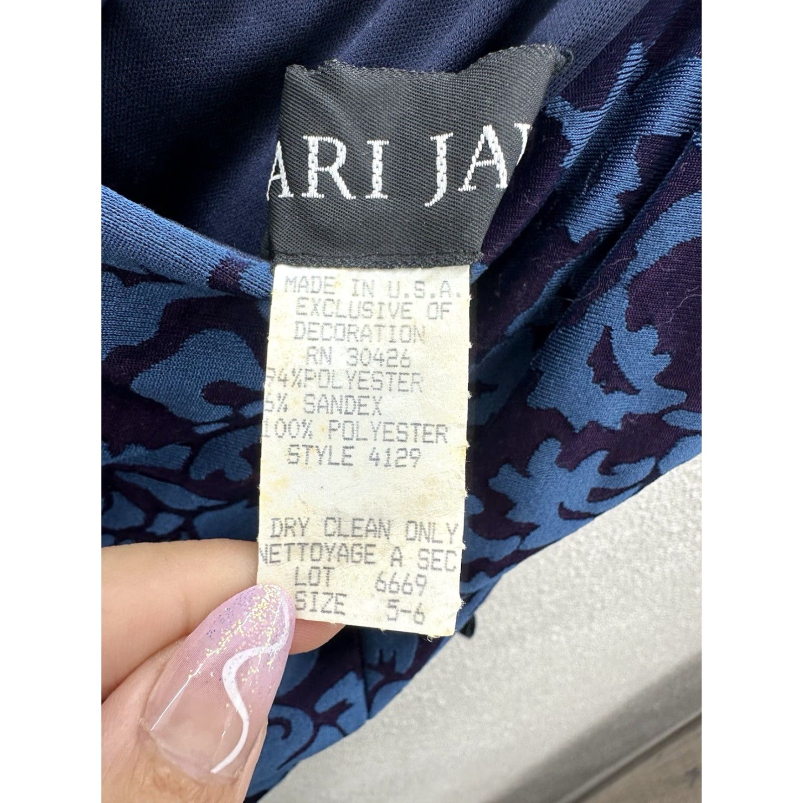 Vintage Bari Jay Womens Dress Maxi Blue Floral Size 6 Spaghetti Straps Vintage Size M / US 6-8 / IT 42-44 - 7 Thumbnail
