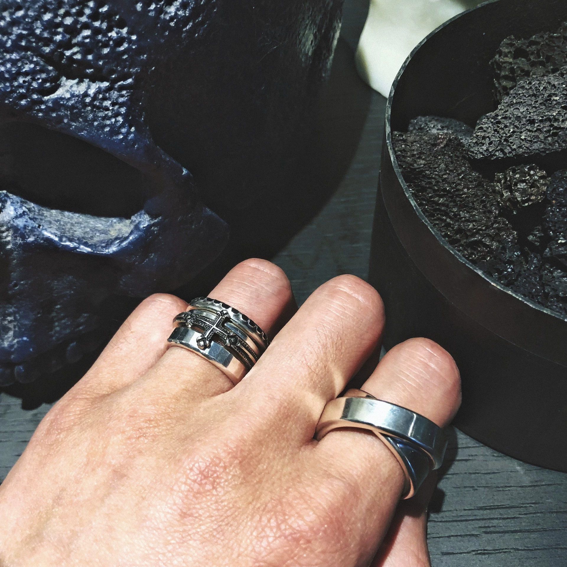 Werkstatt Munchen Werkstatt Munchen M1330 Cross Serrated 4in1 Ring M Size ONE SIZE - 2 Thumbnail