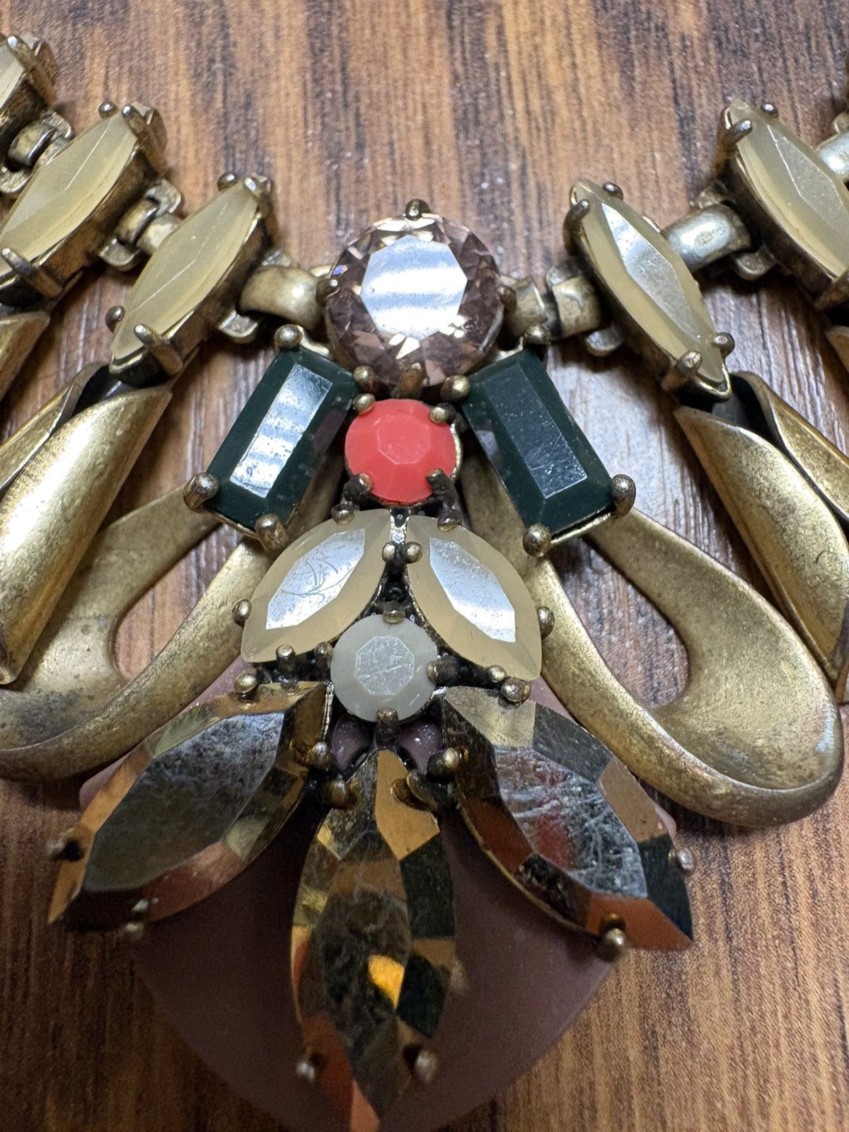 J.Crew J.Crew Statement Necklace Gold Tone Rhinestone Bib Collar Size ONE SIZE - 5 Thumbnail