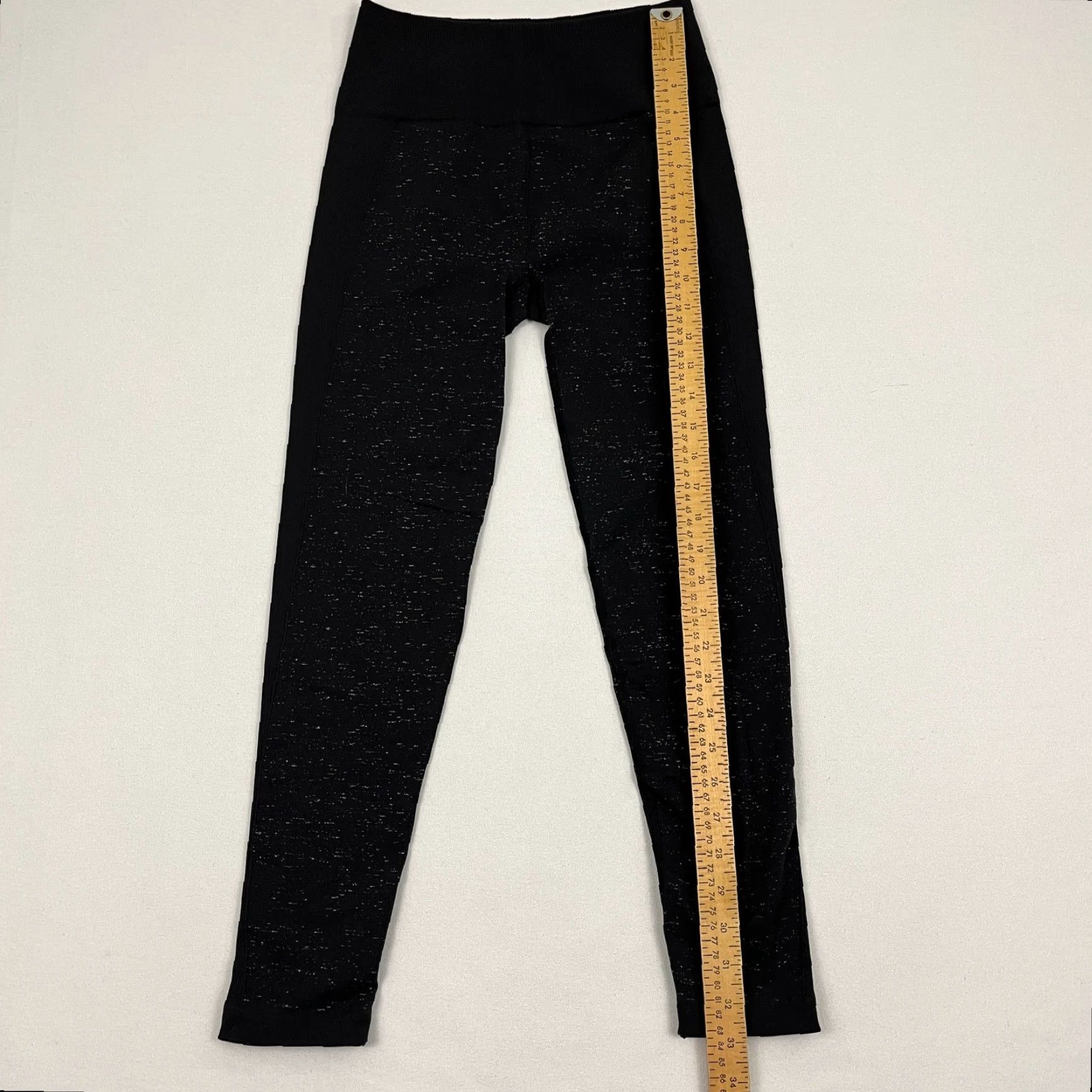 Lululemon Lululemon Ebb To Street Leggings Size 8 x 24" Black Speckled Active Fitness Yoga Womens Skinny 24in Inseam Moisture Wicking Stretch Size 30" / US 8 / IT 44 - 6 Thumbnail