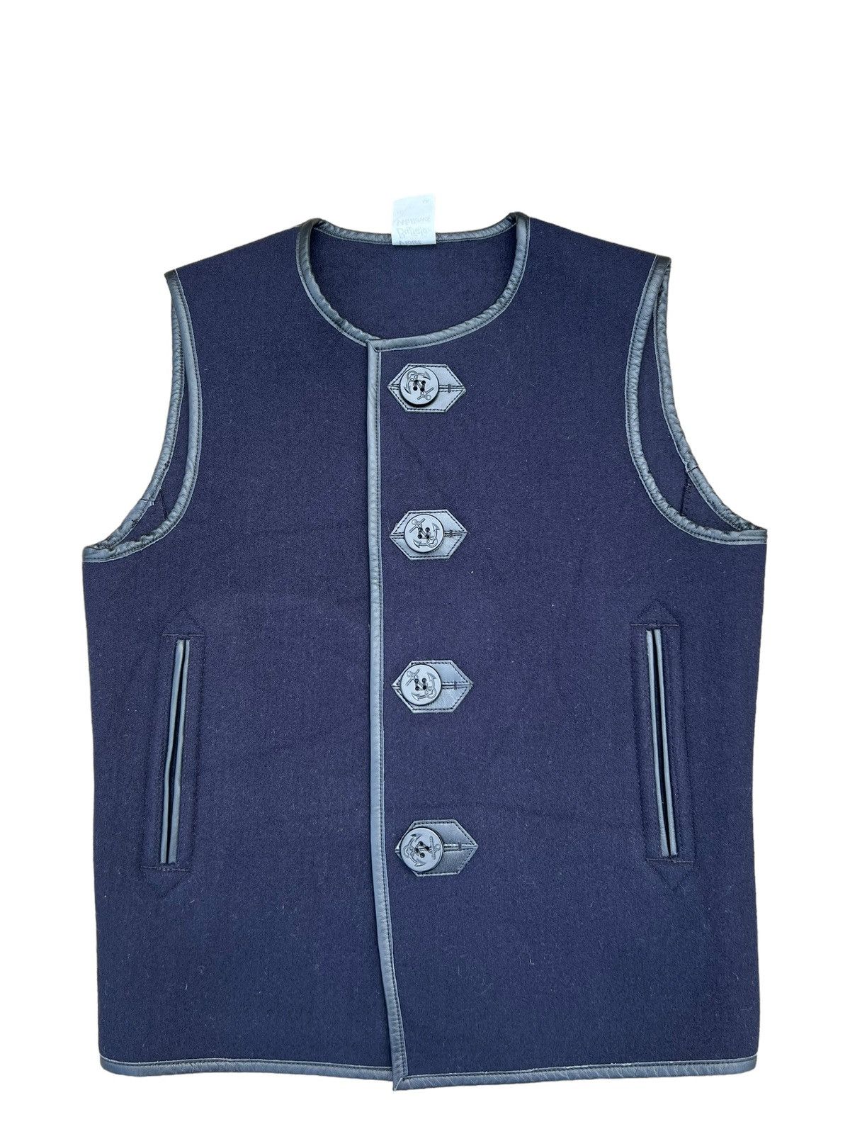 Freewheelers Violet Buffalo Wallows Wool Cowhide Leather Trim USN Vest Size US M / EU 48-50 / 2 - 1 Thumbnail
