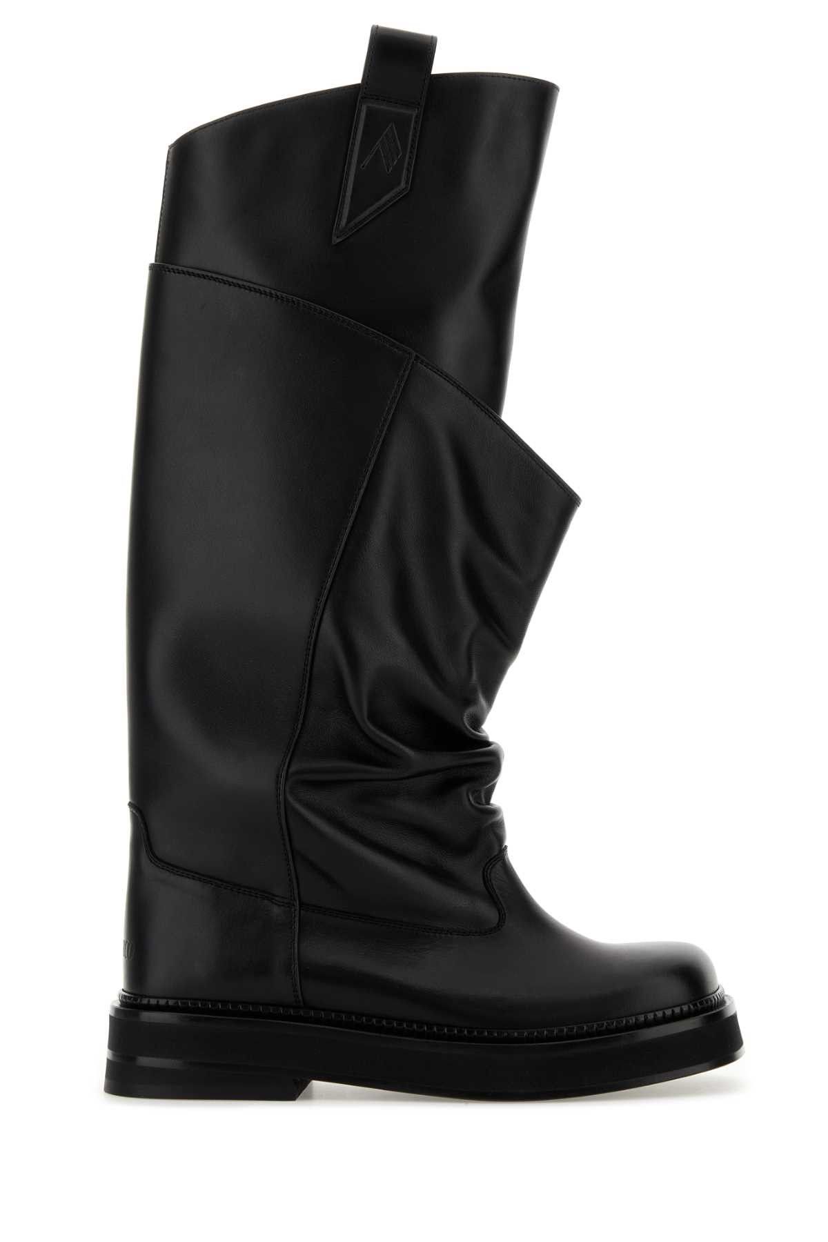 The Attico Black Leather Passeggiata Boots Size US 9 / IT 39 - 1 Thumbnail