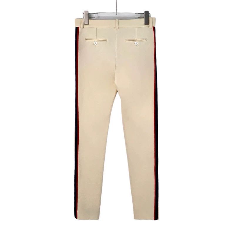 Gucci Gucci SizeS Beige side striped webbing casual trousers Size US 27 - 2 Thumbnail