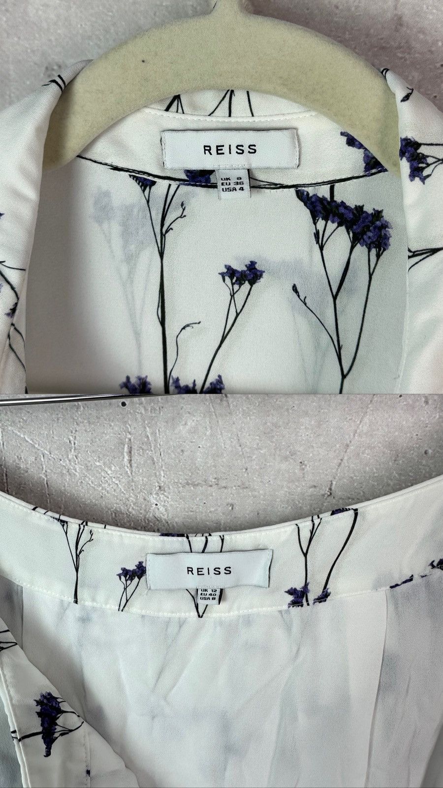 Reiss Reiss Aislin Print Flowers White Long Sleeve Shirt + Skirt Size S / US 4 / IT 40 - 18 Thumbnail