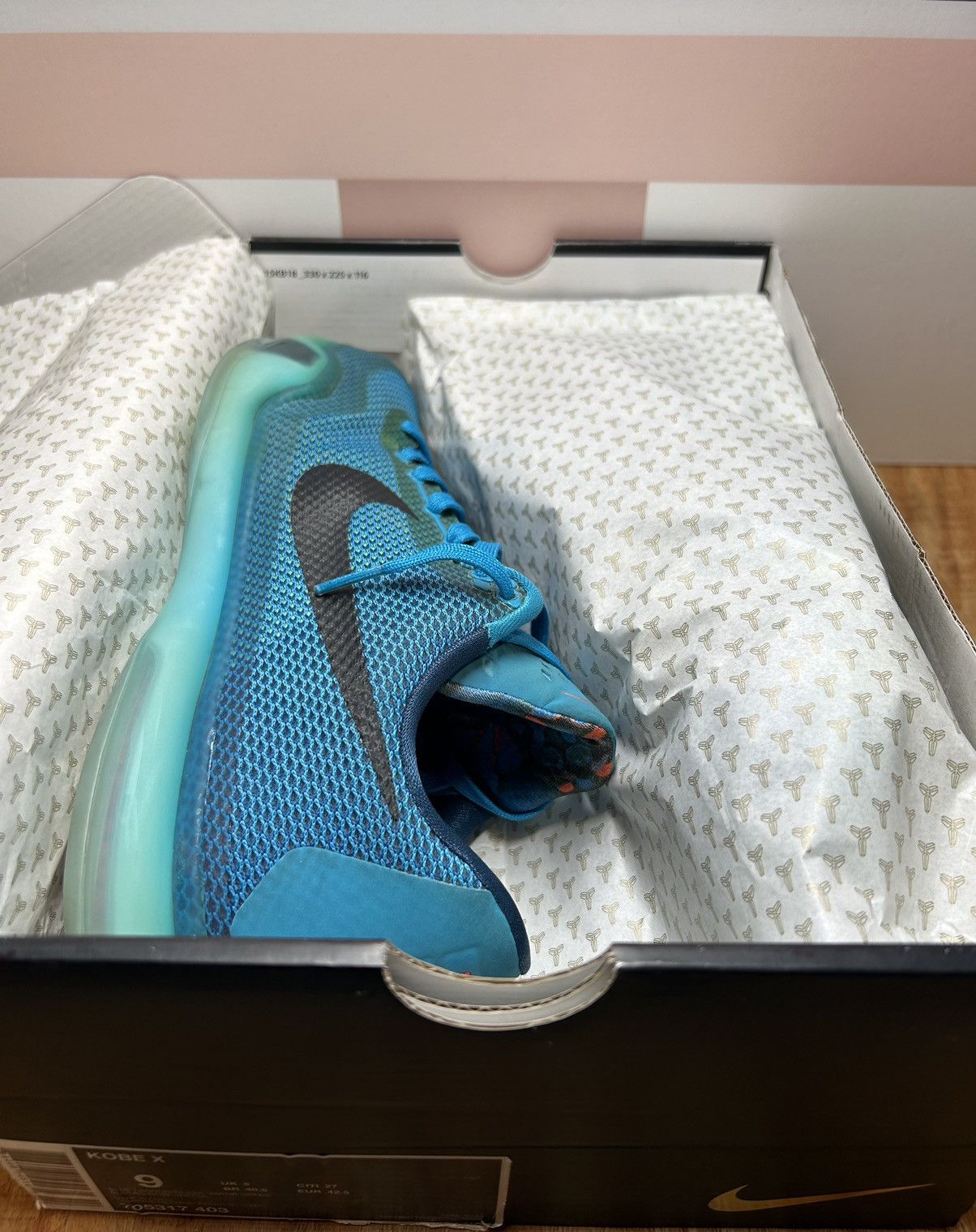 image of Nike Size 9- Kobe 10 5Am Flight ‘Blue Lagoon’ 2015 Shoes, Men's