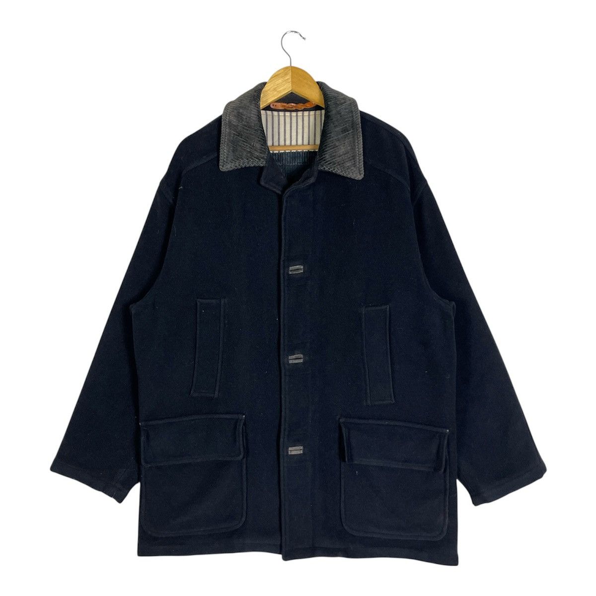 Ermenegildo Zegna Vintage Ermenegildo Zegna Corduroy Collar Wool Chore Jacket Size US M / EU 48-50 / 2 - 1 Thumbnail