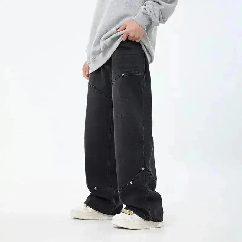 Japanese Brand Streetwear Casual Design Washed Black Loose Jeans Pants Size US 32 / EU 48 - 1 Thumbnail