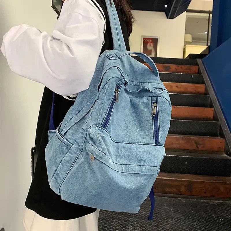 Japanese Brand Denim Blue Backpack Size ONE SIZE - 1 Thumbnail