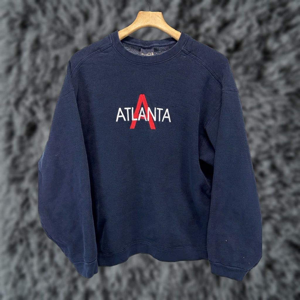 Vintage VINTAGE Pluma Sweatshirt Sweatshirt 2XL Adult Navy Blue Embroidered Crew Neck 90s Y2K Mens Size US XXL / EU 58 / 5 - 1 Thumbnail