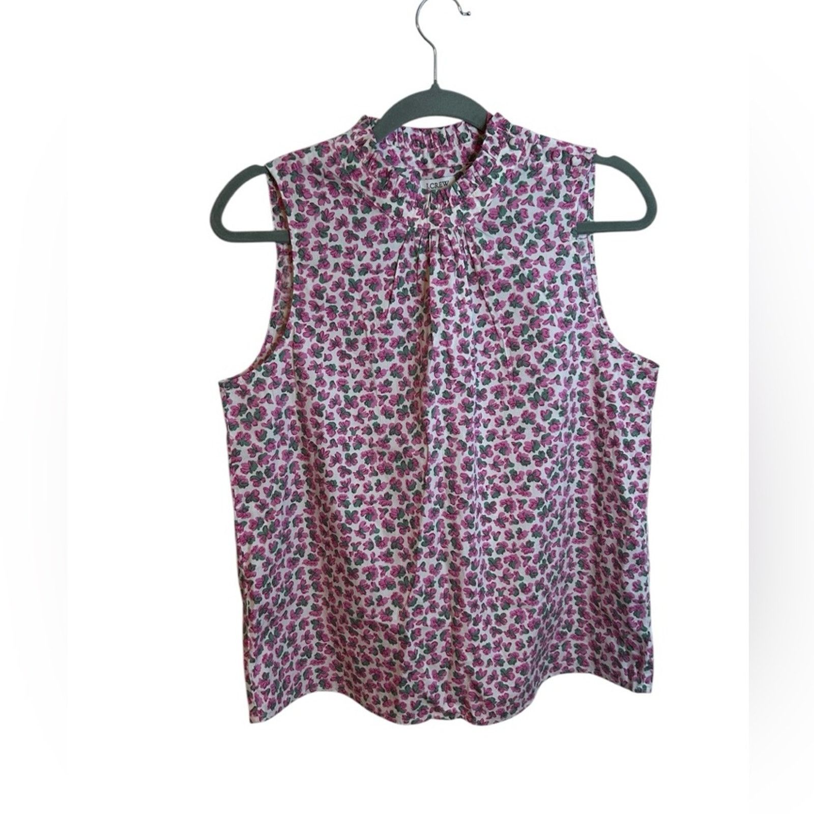 J.Crew NWT J.Crew Floral Button Ruffle Neck Top Size S / US 4 / IT 40 - 1 Thumbnail