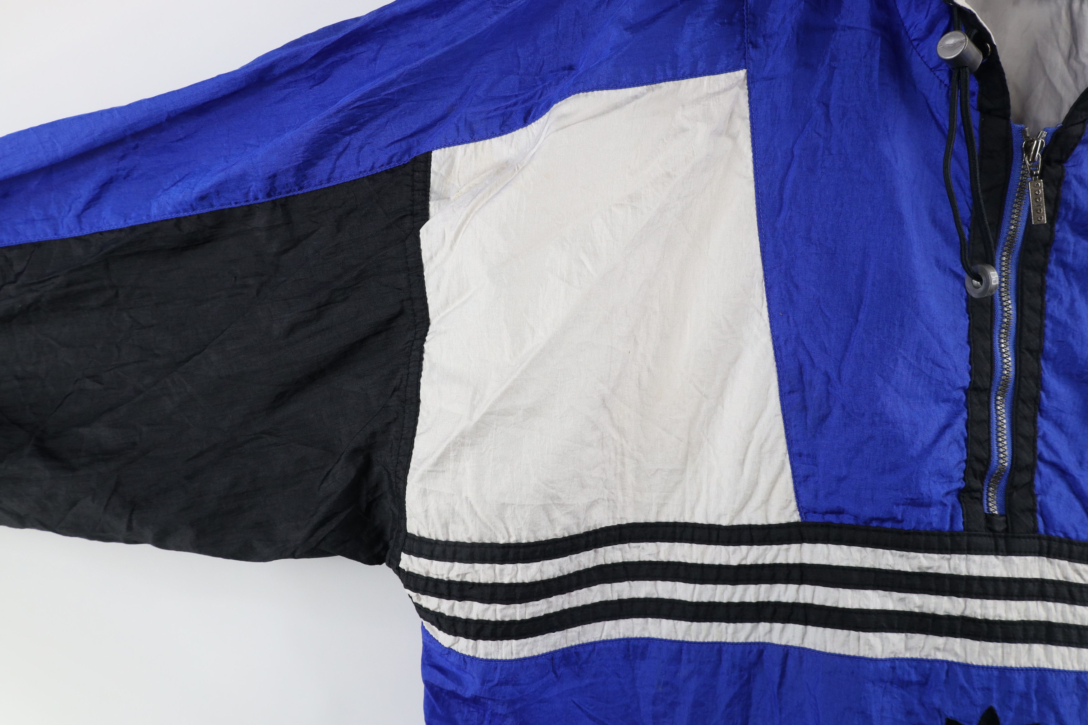 Adidas × Vintage Vintage 90s Adidas Out Striped Half Zip Hooded Anorak Jacket Size US M / EU 48-50 / 2 - 5 Thumbnail