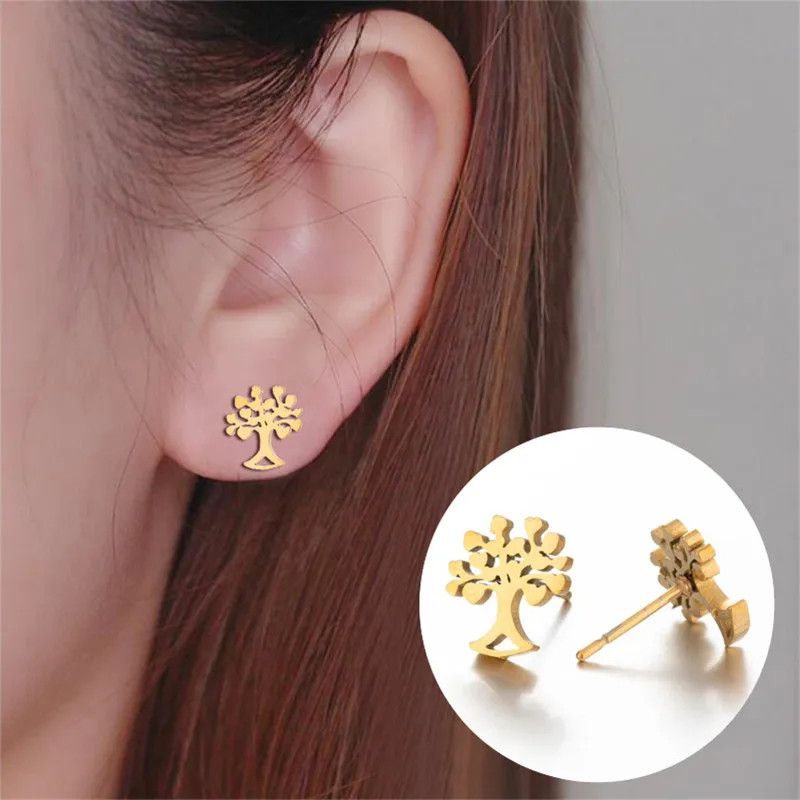 Jewelry Tree of Life Stud Earrings Charm Earring Gift Size ONE SIZE - 2 Thumbnail