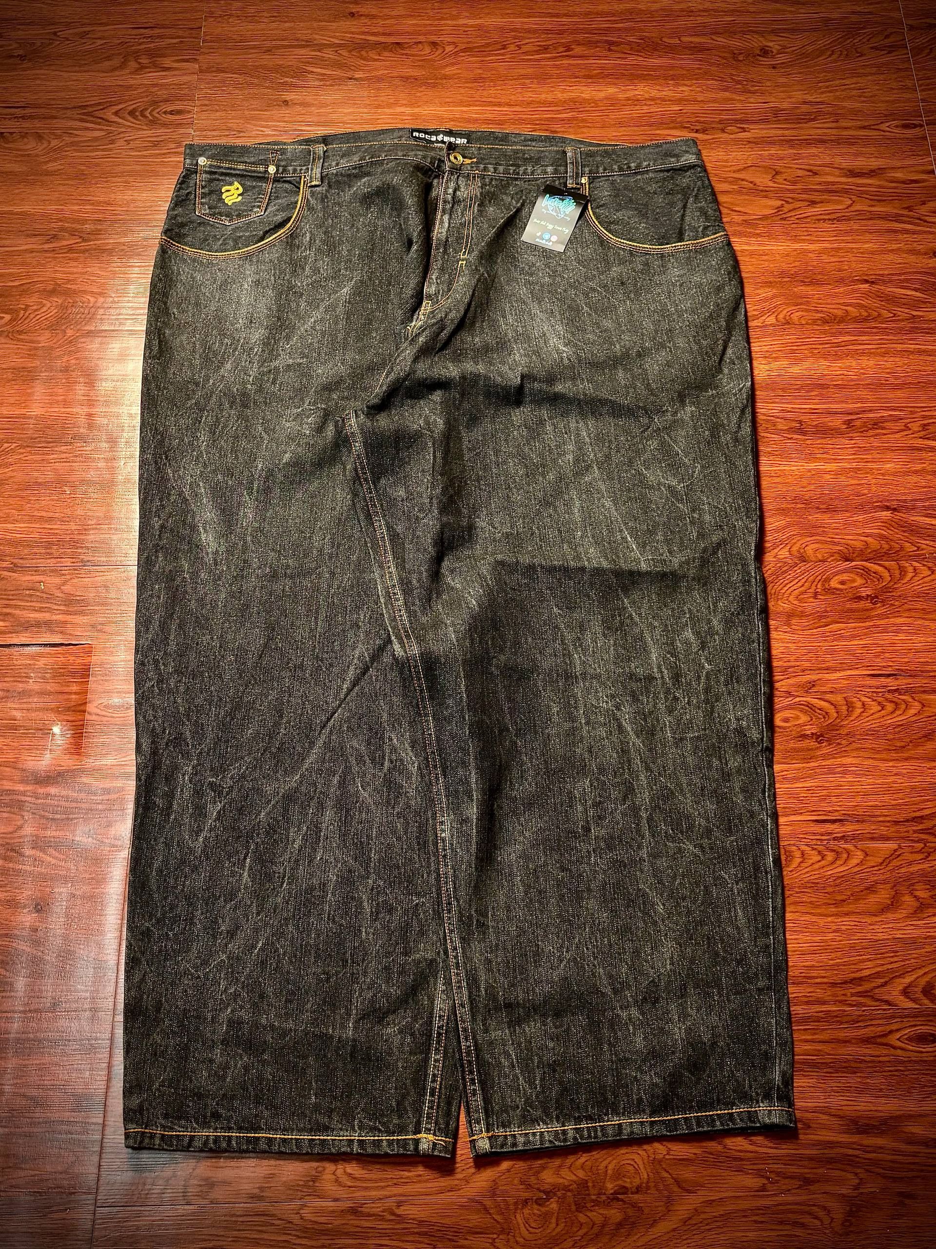 Rocawear Vintage 00s Roca wear Big R Black Wash Denim Pants Size US 44 / EU 60 - 4 Thumbnail