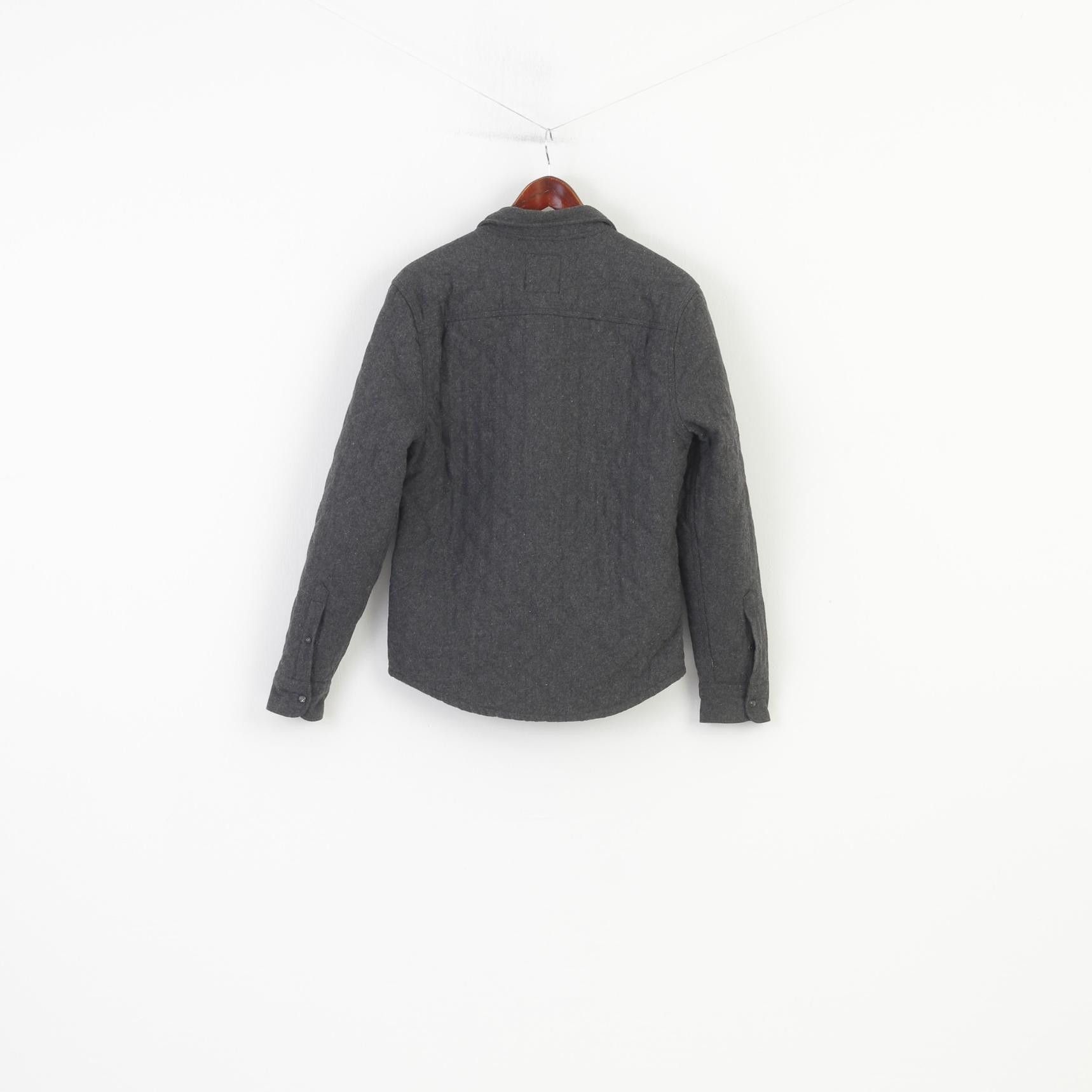 Allsaints Allsaints Men S Jacket Charcoal Snap Bottoms Padded 0347 Size US S / EU 44-46 / 1 - 7 Thumbnail