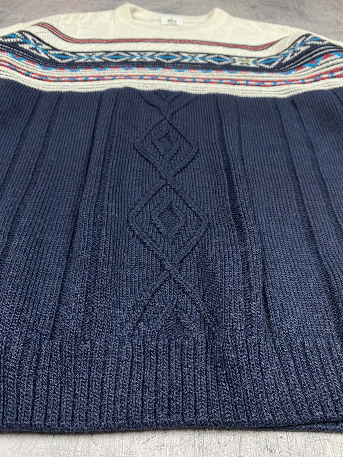 Designer × Lacoste × Vintage Vintage 90s Lacoste Designer Knitted Sweater Size US L / EU 52-54 / 3 - 7 Thumbnail