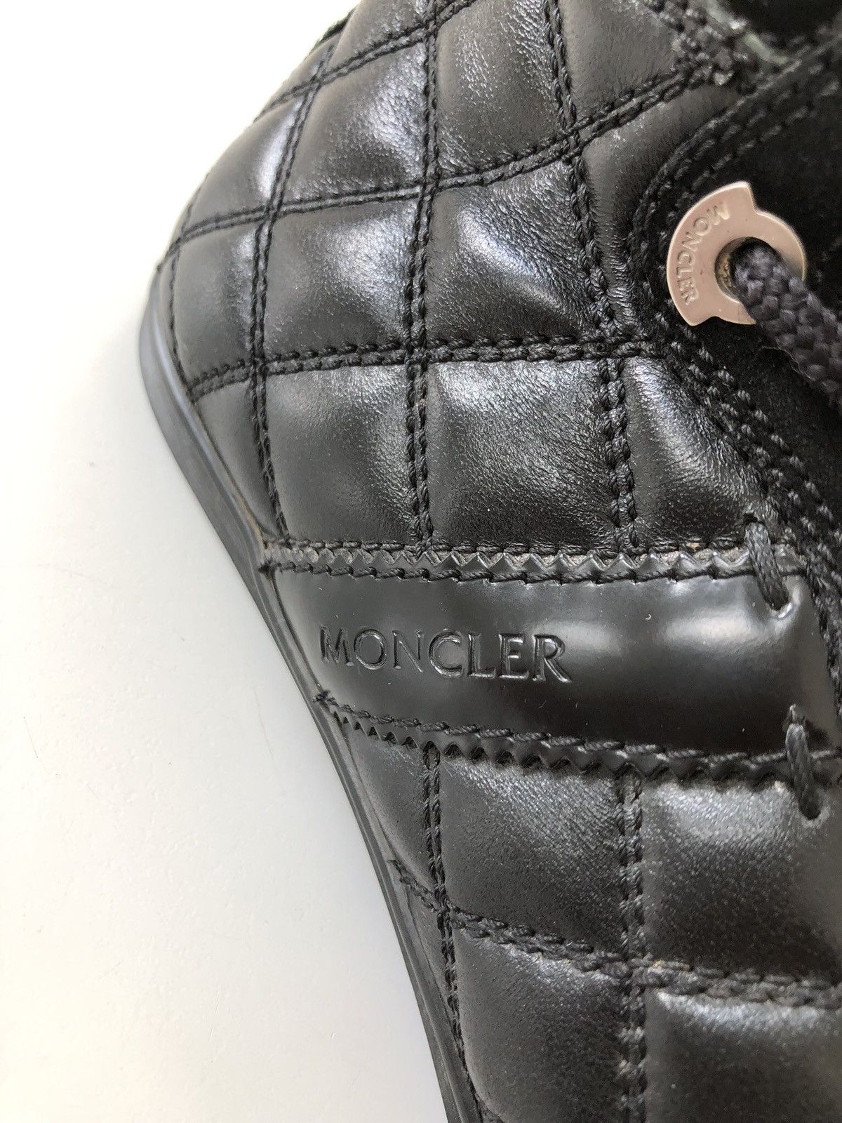 Moncler Moncler Logo Patch Hi-Top Leather Sneakers Size US 6 / IT 36 - 4 Thumbnail