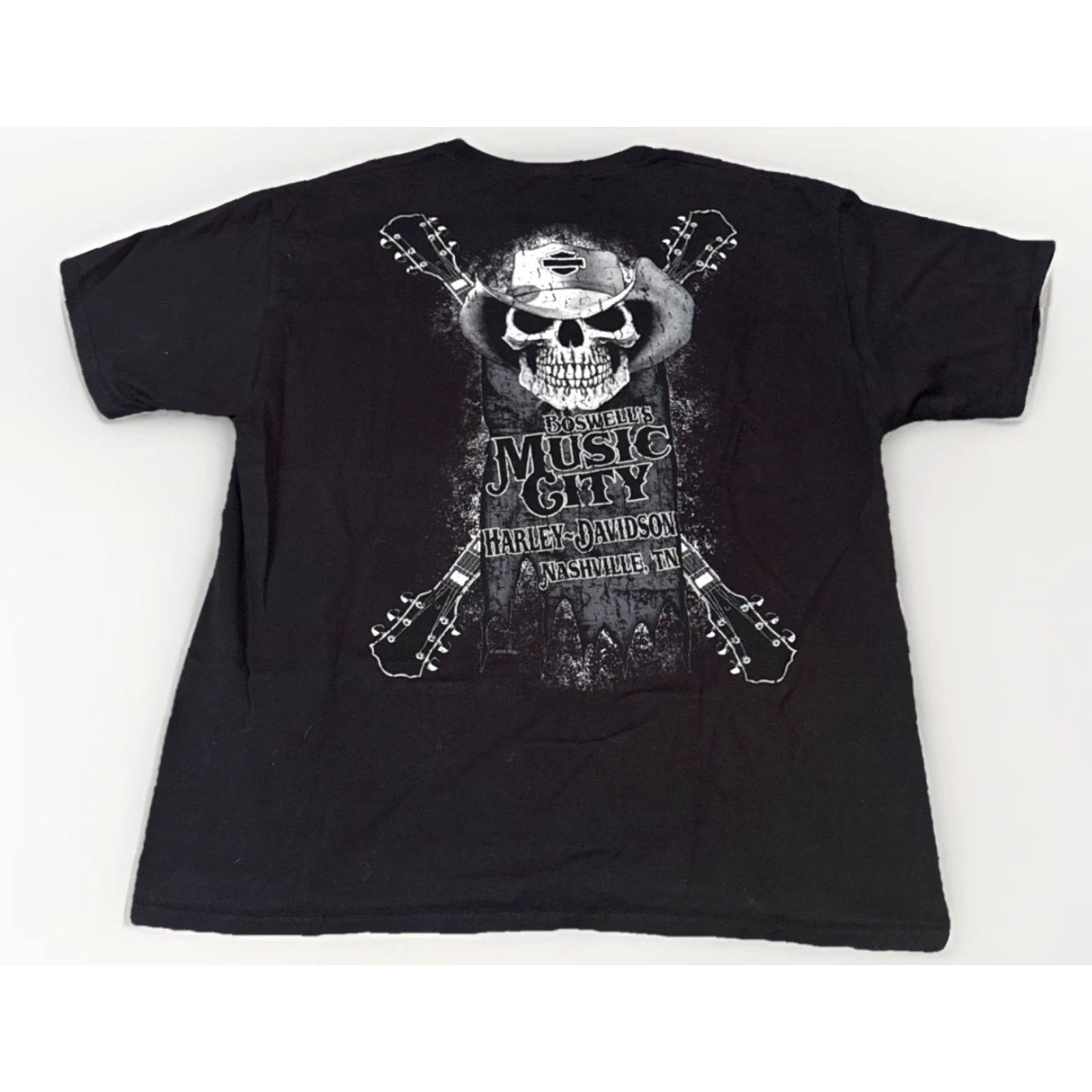Harley Davidson Harley-Davidson Motorcycles Nashville Guitar Skeleton Biker Black T-Shirt Large Size US L / EU 52-54 / 3 - 2 Thumbnail