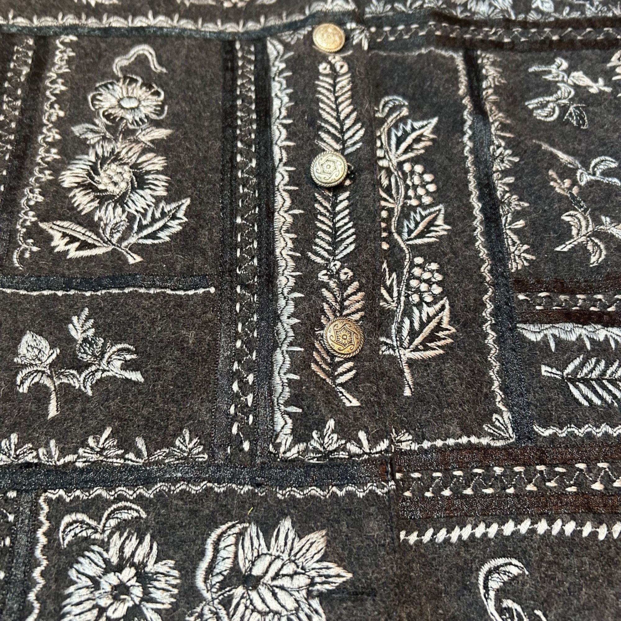 Vintage Vintage Paul Harris Design Folk Ornate Embroidered Wool Blen Size L / US 10 / IT 46 - 5 Thumbnail