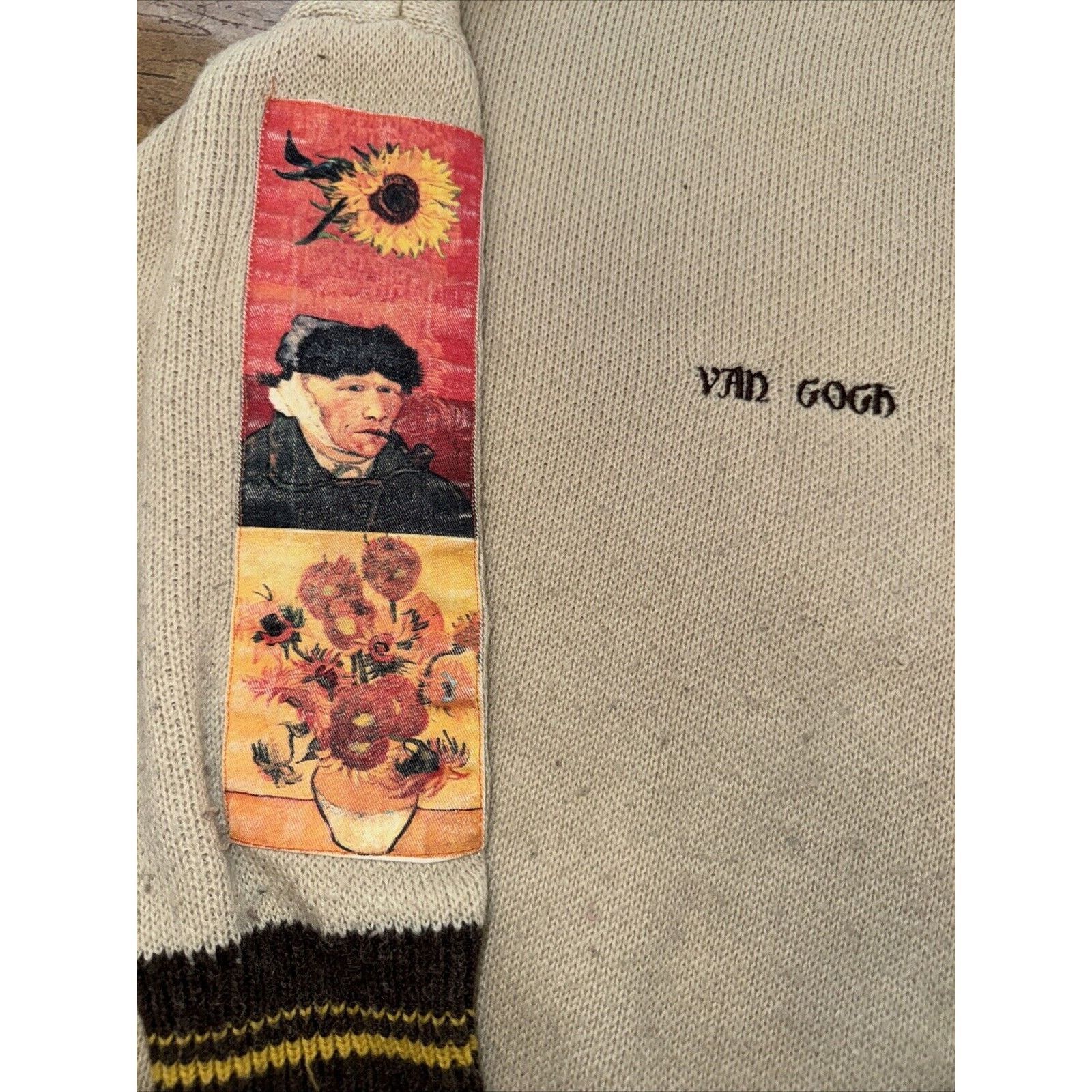 Japanese Brand × Vintage Tiny Spark Knitted Sweater Brown Medium 26x24 Van Gogh Patch Size US M / EU 48-50 / 2 - 3 Thumbnail