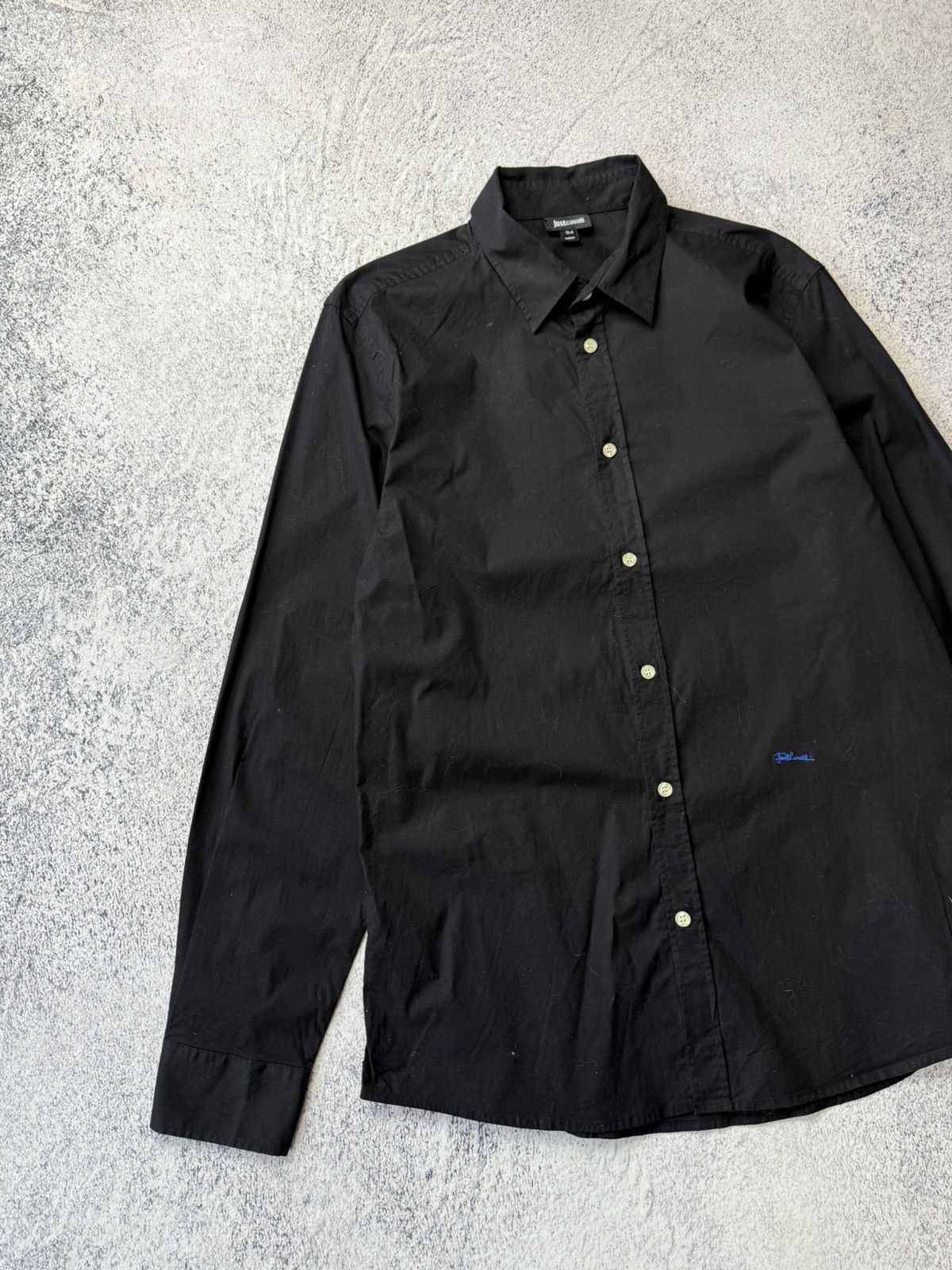 Just Cavalli × Vintage Vintage Just Cavalli Black Shirt Button Up Awant Garde Size US L / EU 52-54 / 3 - 5 Thumbnail