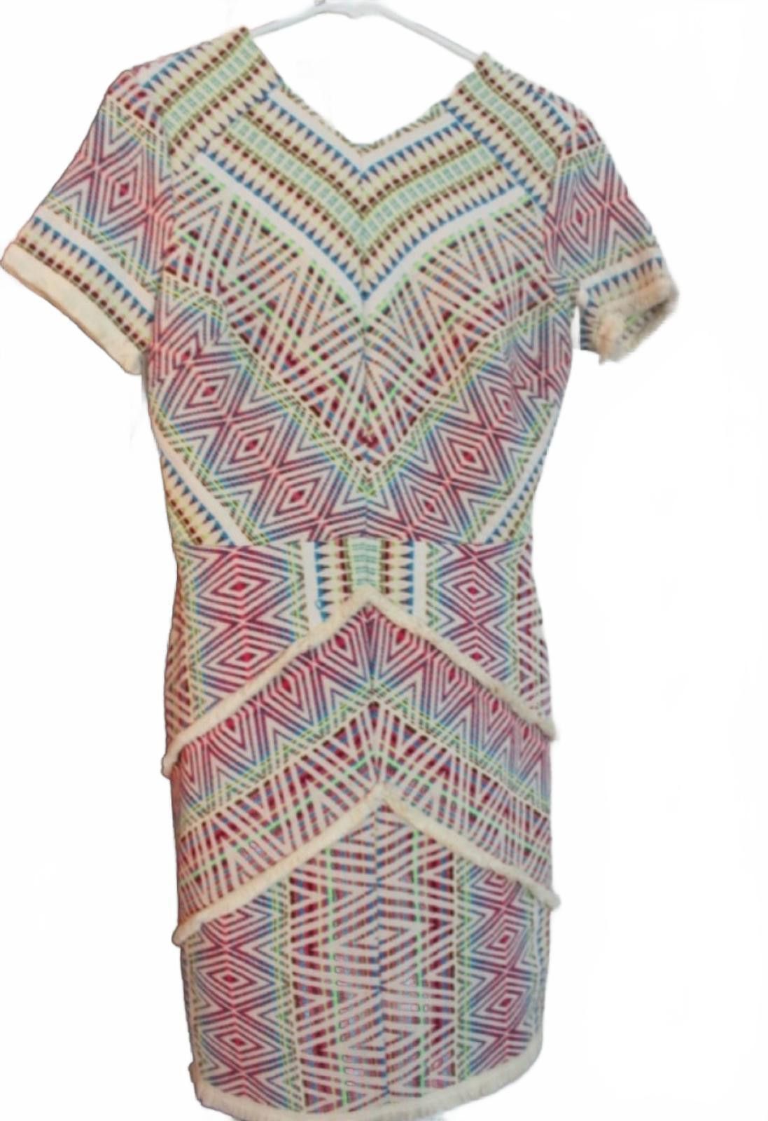 Other ADELYN RAE Geometric Patterned Short Sleeve Summer Dress S Size S / US 4 / IT 40 - 1 Thumbnail