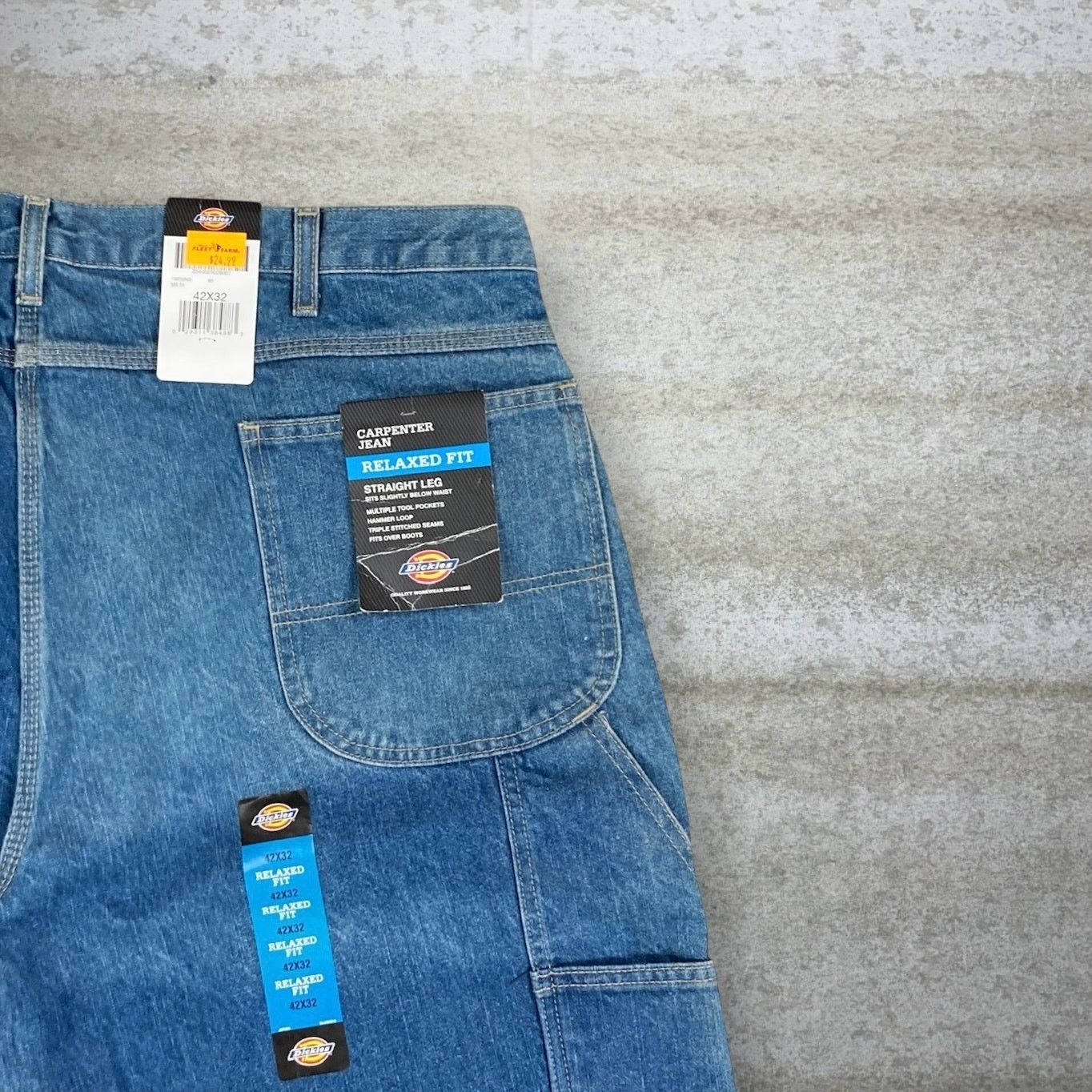 Dickies Vintage 90s Dickies Carpenter Jeans 42x32 Baggy Medium Wash Size US 42 / EU 58 - 3 Thumbnail