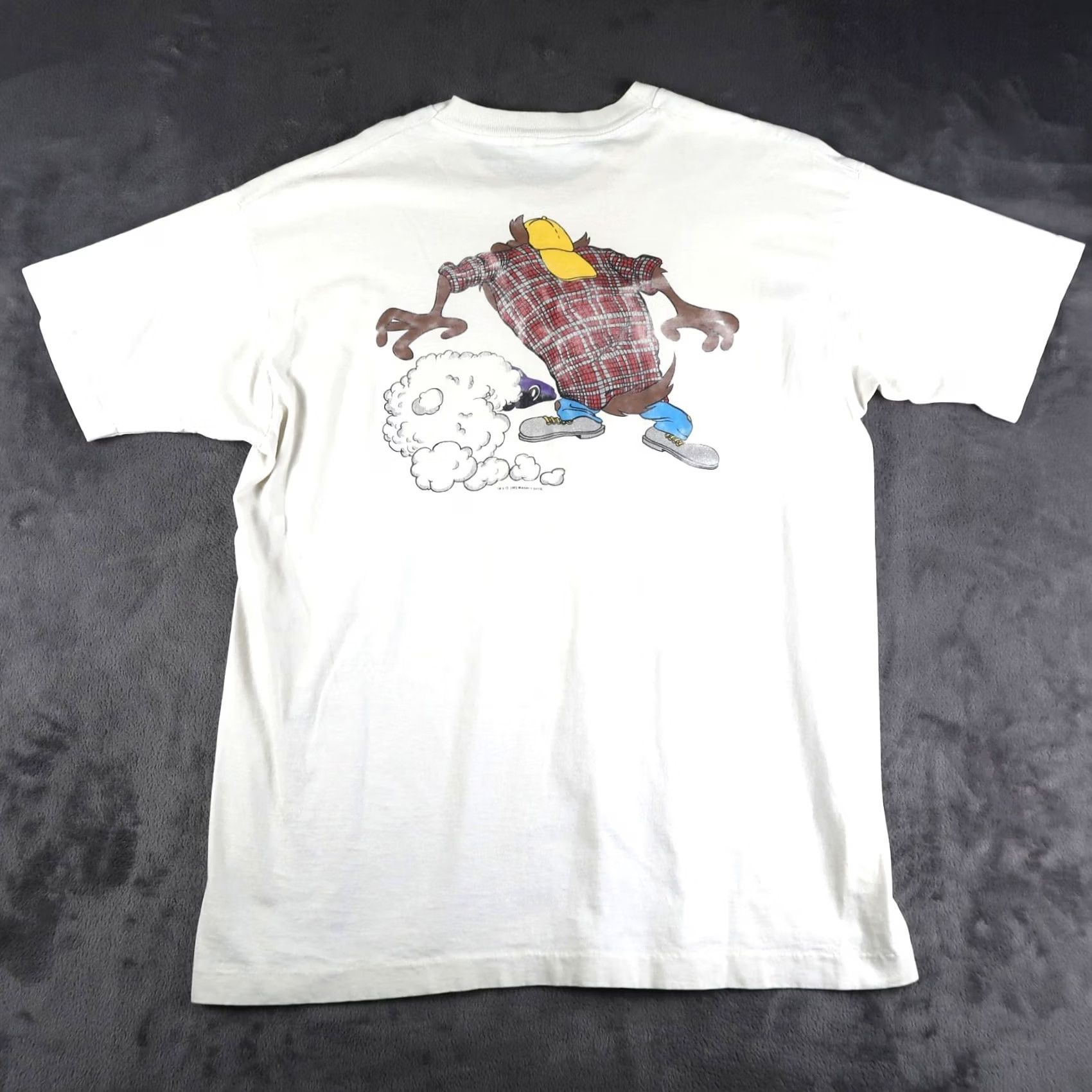 NASCAR VINTAGE NASCAR Tasmanian Devil Taz Six Flags Short Sleeve Shirt Men XL White 90s 1990s USA Size US XL / EU 56 / 4 - 2 Thumbnail