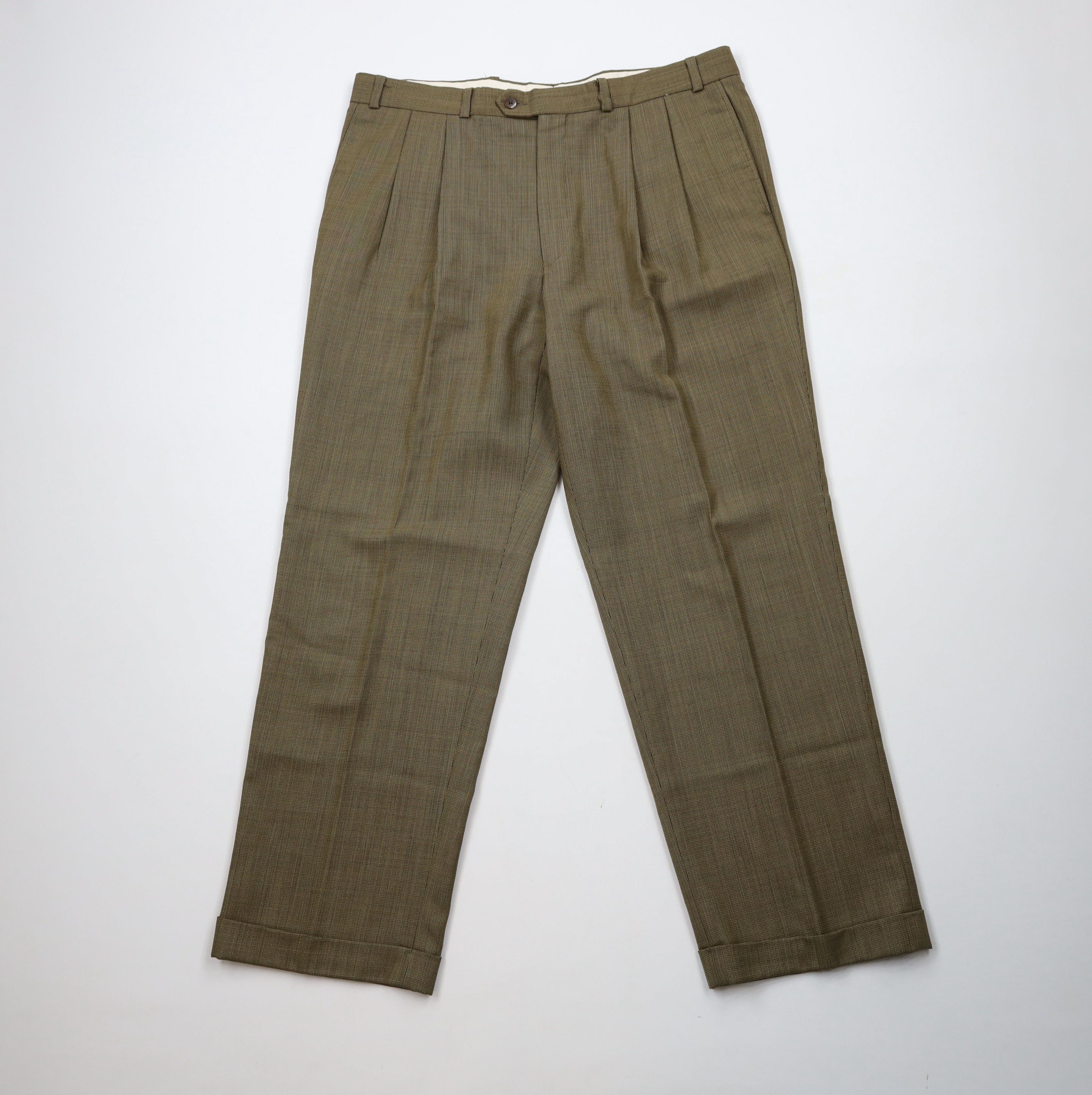 Ralph Lauren × Vintage Vintage 90s Ralph Lauren Pleated Wide Leg Chino Pants Beige Size US 36 / EU 52 - 1 Thumbnail