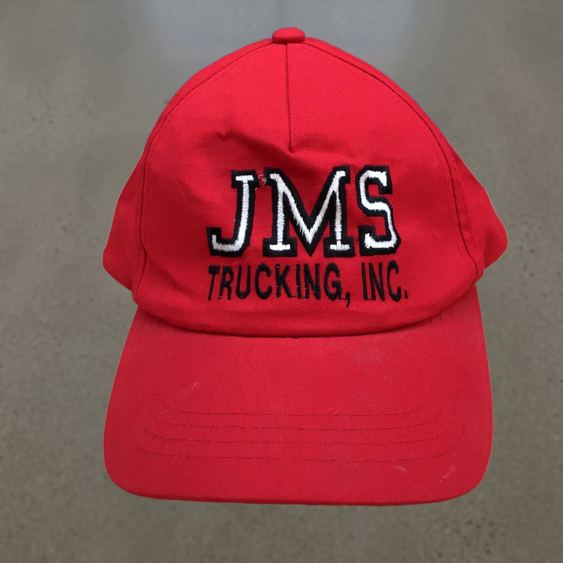 Vintage JMS Trucking INC Baseball Cap Hat Mens One Size Fits All Red Adjustable Yupoong Size ONE SIZE - 1 Thumbnail