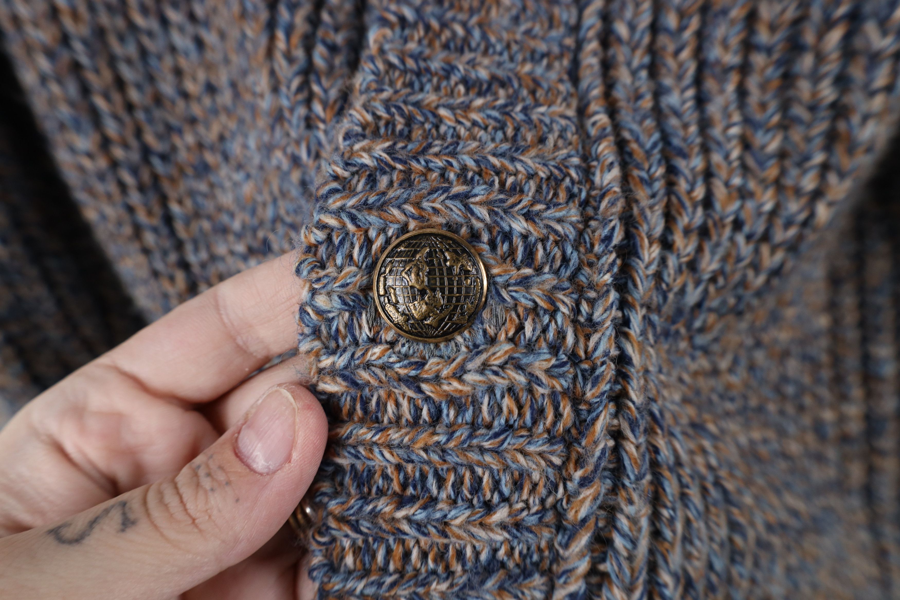 Vintage Vintage 60s 70s Streetwear Knit Shawl Cardigan Sweater Size US L / EU 52-54 / 3 - 4 Thumbnail