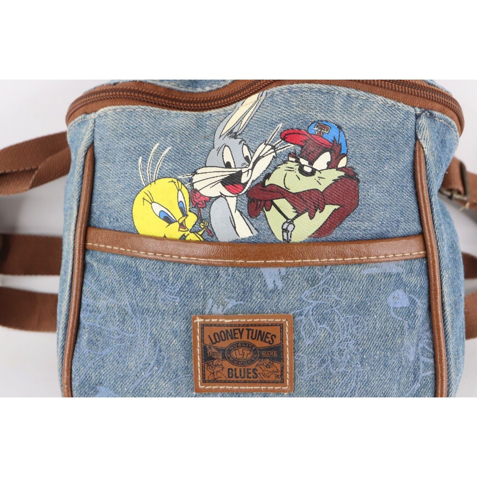 Vintage Vintage 90s Distressed Looney Tunes Denim Mini Backpack Bag Size ONE SIZE - 2 Thumbnail