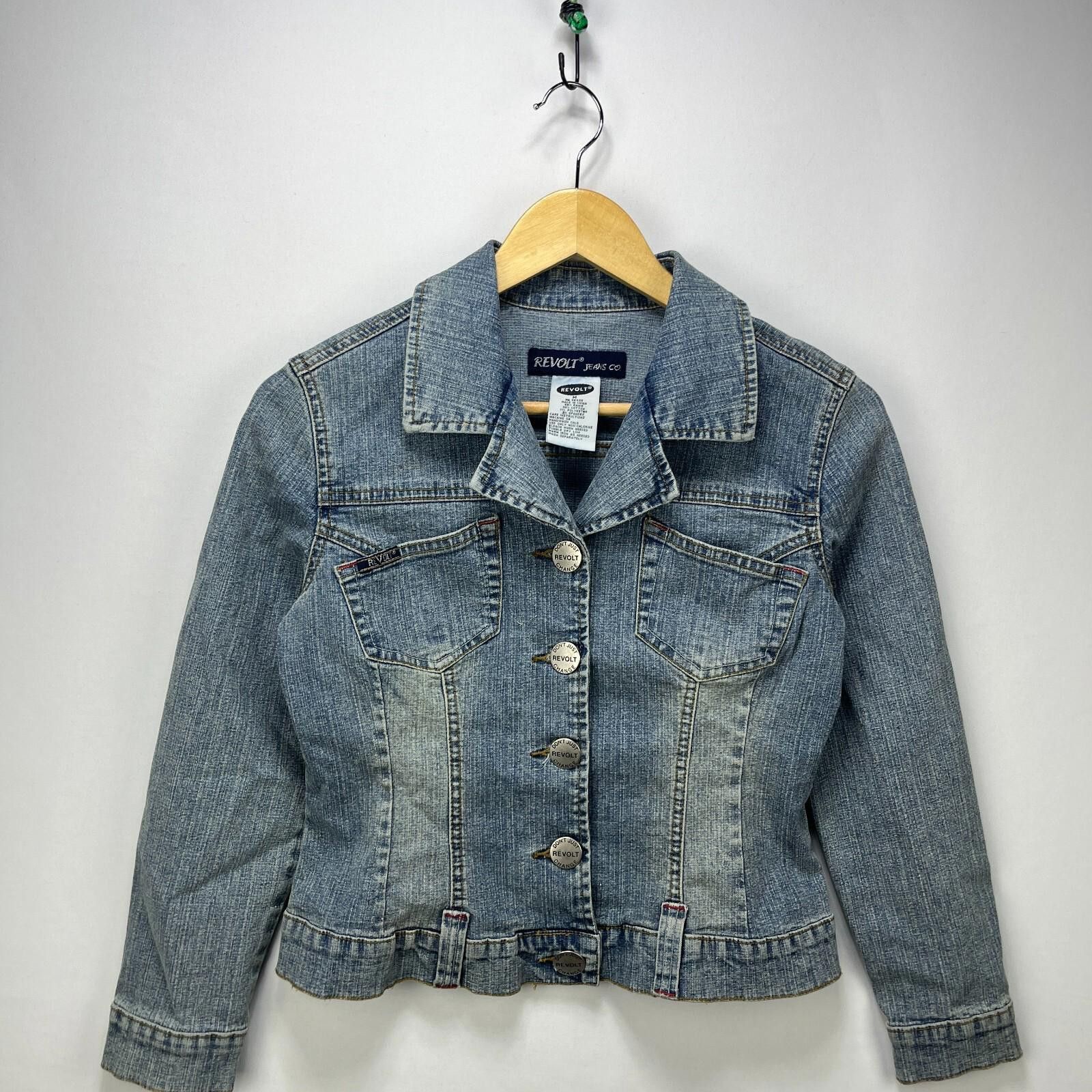 Other Vintage Y2K Revolt Jeans Womens Denim Jacket Medium Size M / US 6-8 / IT 42-44 - 1 Thumbnail