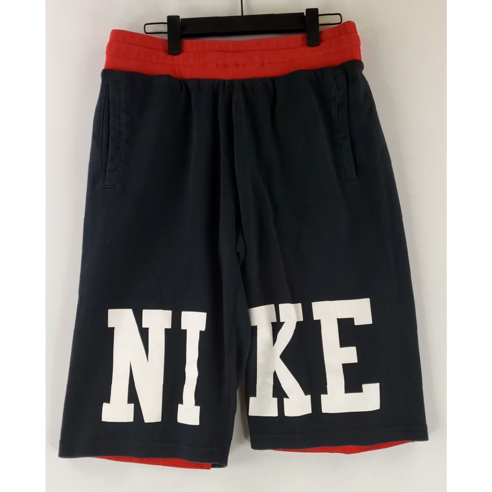 Nike Nike Air Shorts Reversible Basketball Spellout Black Red Mens M Size US 31 - 5 Thumbnail