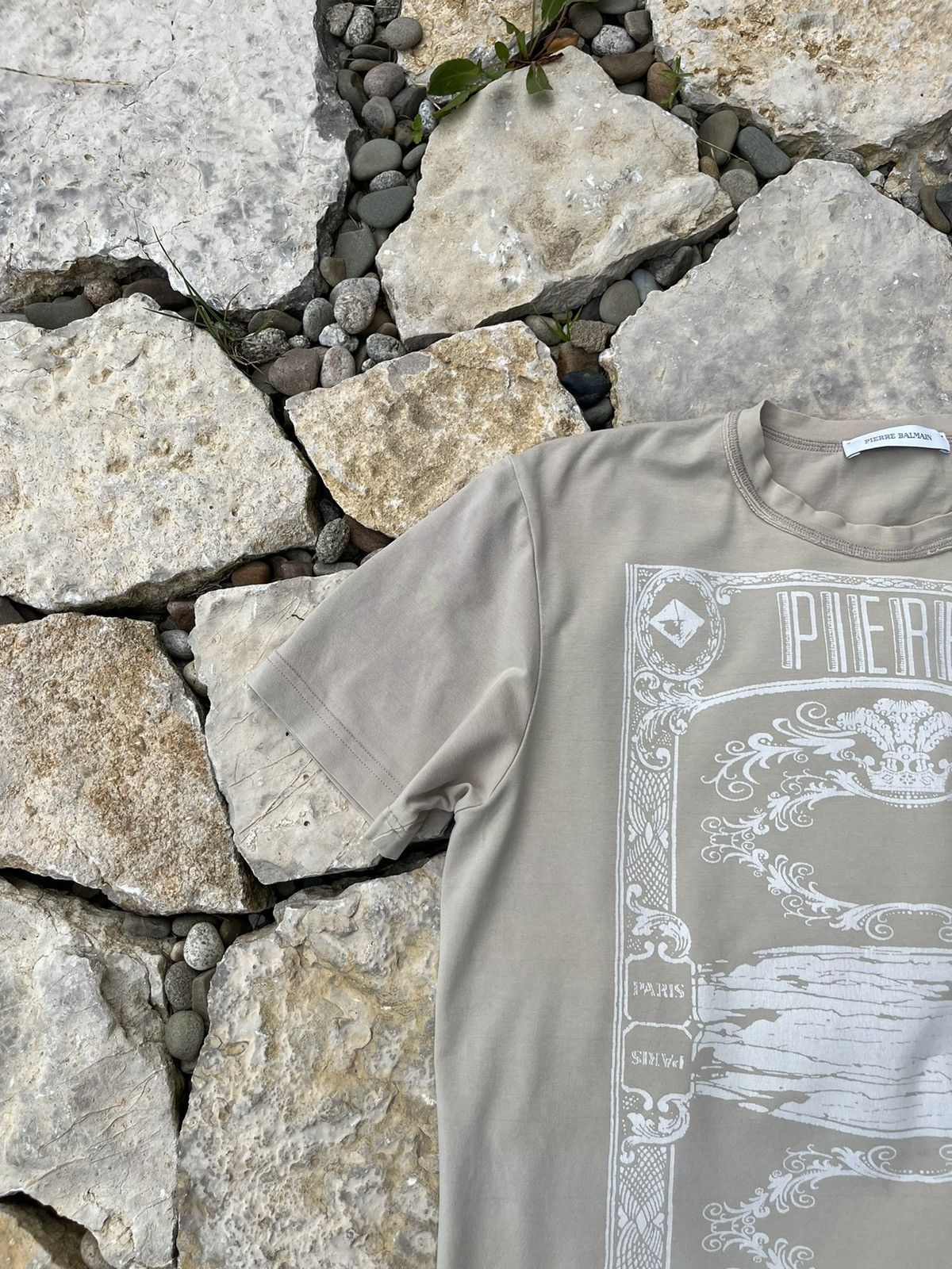 Balmain × Designer × Pierre Balmain Pierre Balmain stretchy t-shirt tee mirror reflection card Size US L / EU 52-54 / 3 - 3 Thumbnail