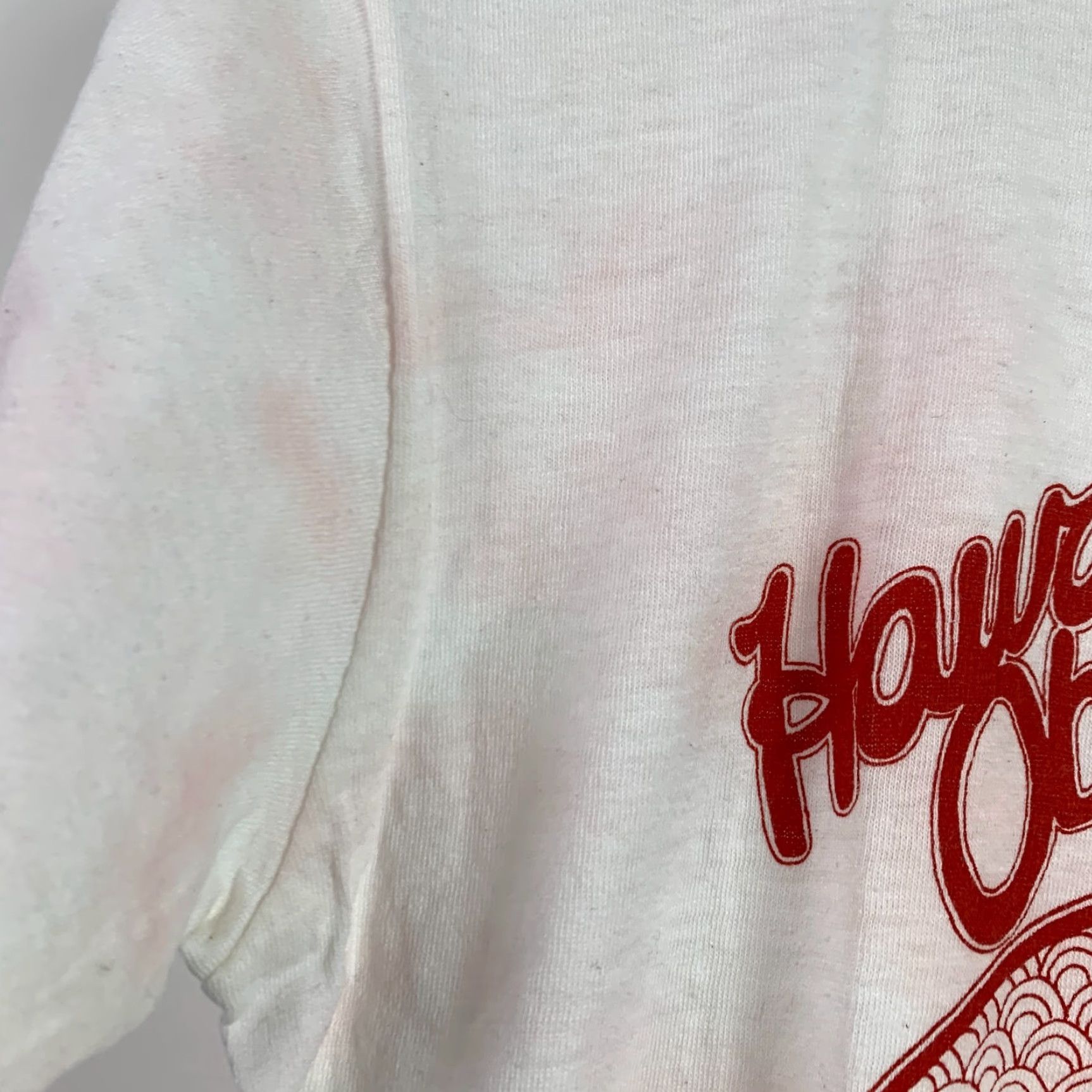 Hanes VINTAGE Hanes T-Shirt Hawaiian Crew Neck Short Sleeve White 75% Cotton 25% Polyester Unisex Adults M Graphic Print Logo Size US M / EU 48-50 / 2 - 6 Thumbnail